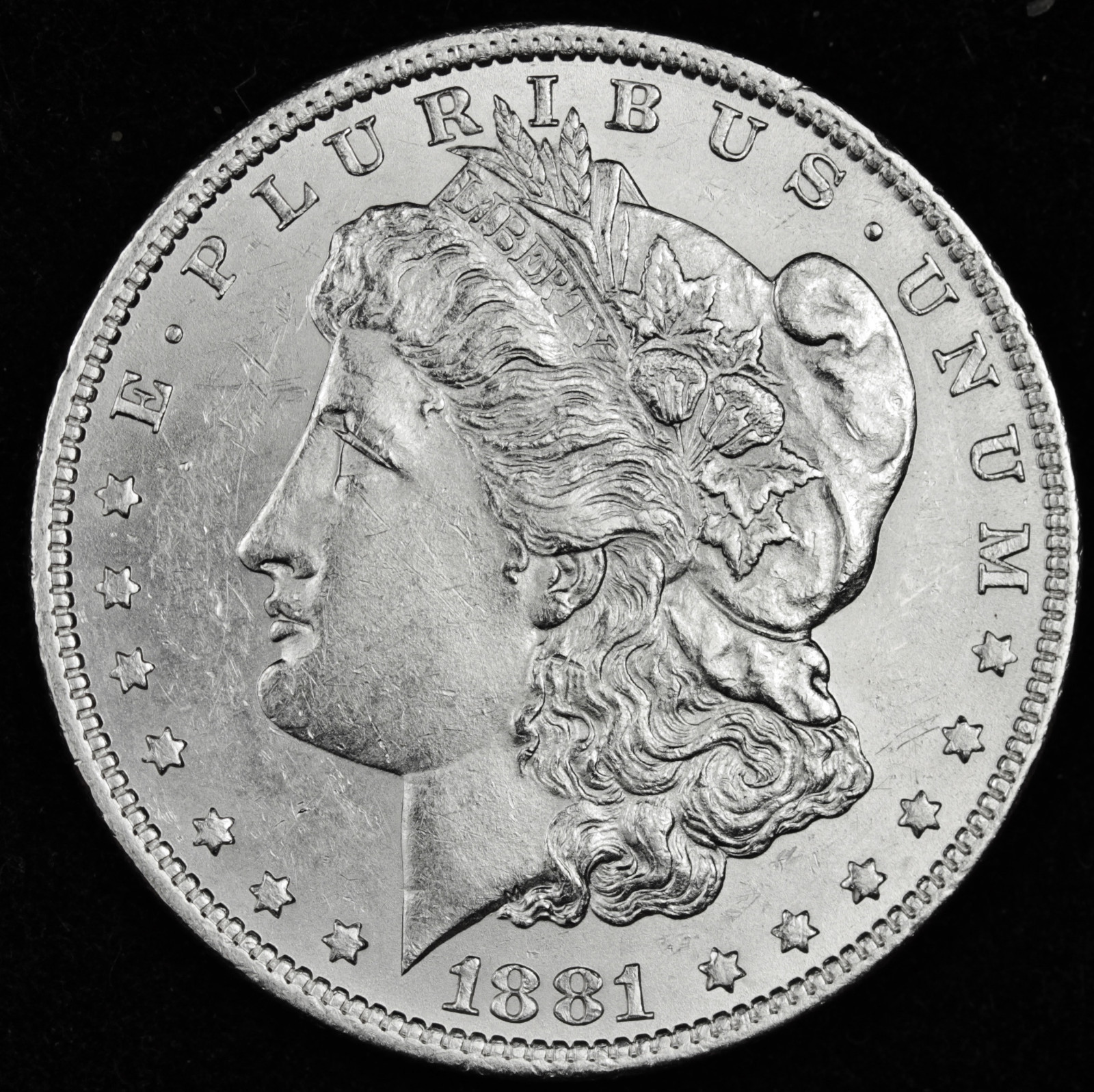 1881-o Morgan Silver Dollar.  Full Chest Feather's.  B.U.  (Inventory A)