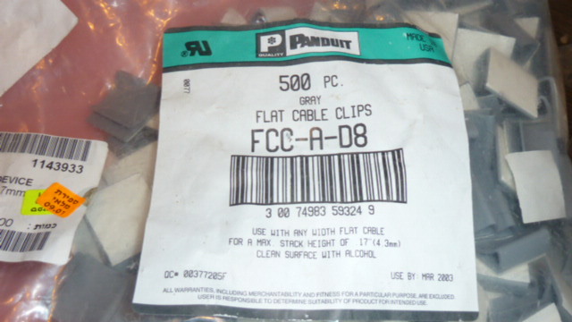 25PCS PANDUIT FCC-A-D8 Cable Mounting & Accessories width FLAT CABLE CLIP Gray