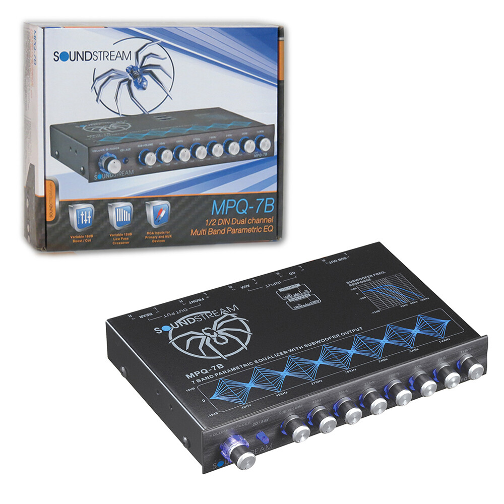 Soundstream MPQ-7B Car 7 Band Dual Ch. Parametric Equalizer w/ Sub Level Control