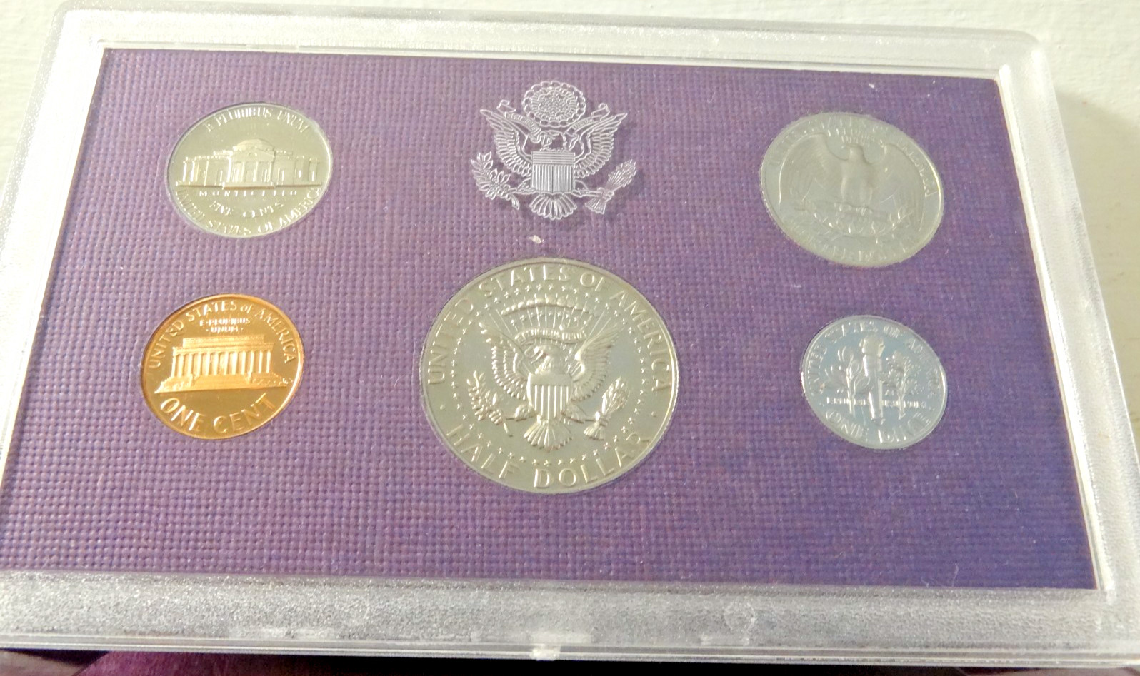 1987 and 1991 US Mint Proof sets with boxes and product card