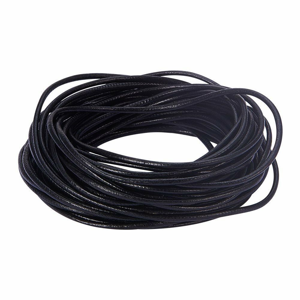 10m Black 3mm Round Leather Necklace Cords for Bracelet Neckacle Jewelry Making