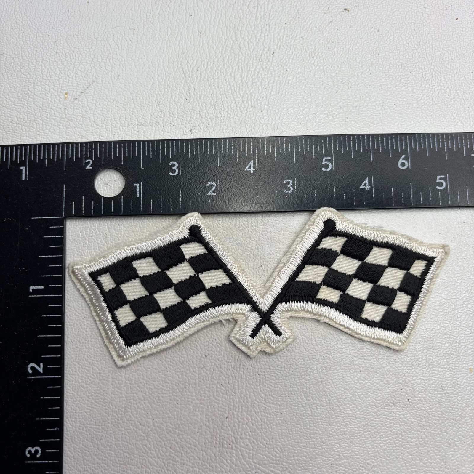 Vintage NOS 5" Car Racing Motorsports CHECKERED FLAGS Embroidered Patch 00!I