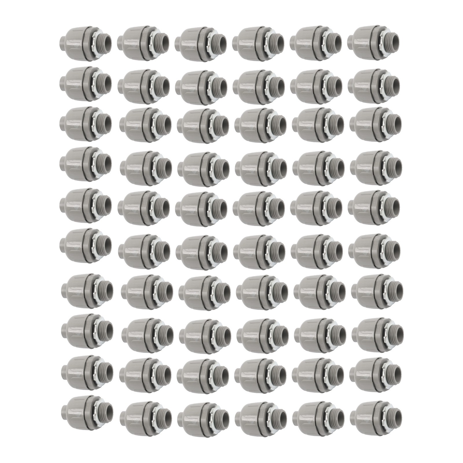60Pcs 1/2" Liquid Tight Straight Fitting PVC Electrical Conduit Connector Kit