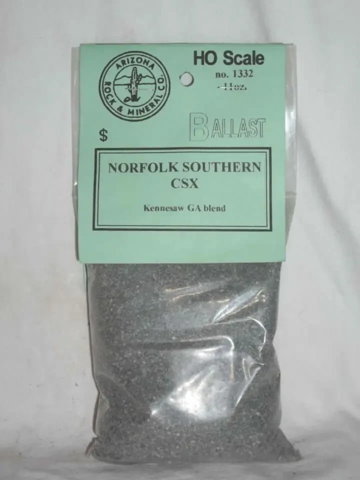 1332 Bag NORFOLK SOUTHERN CSX BRIGHT GRAY HO Scale Ballast Arizona Rock&Mineral