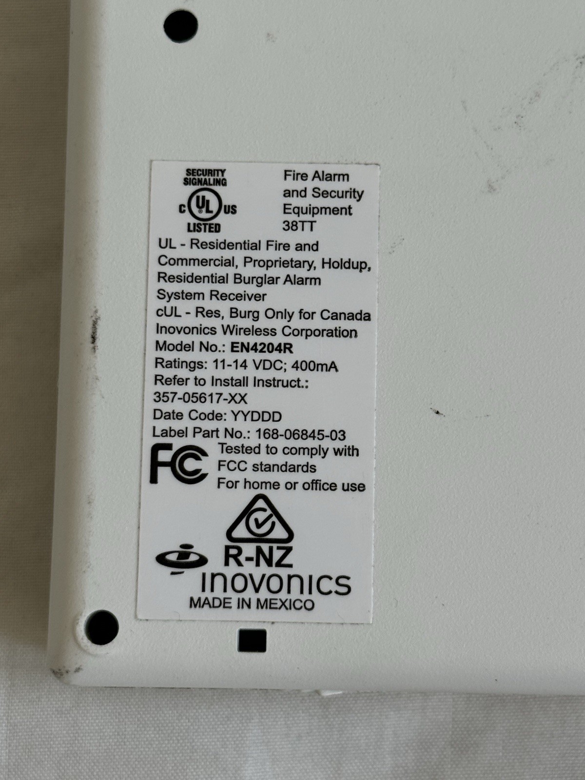 Inovonics EN4204R EchoStream 4-Zone Wireless Security Receiver w/ Harness