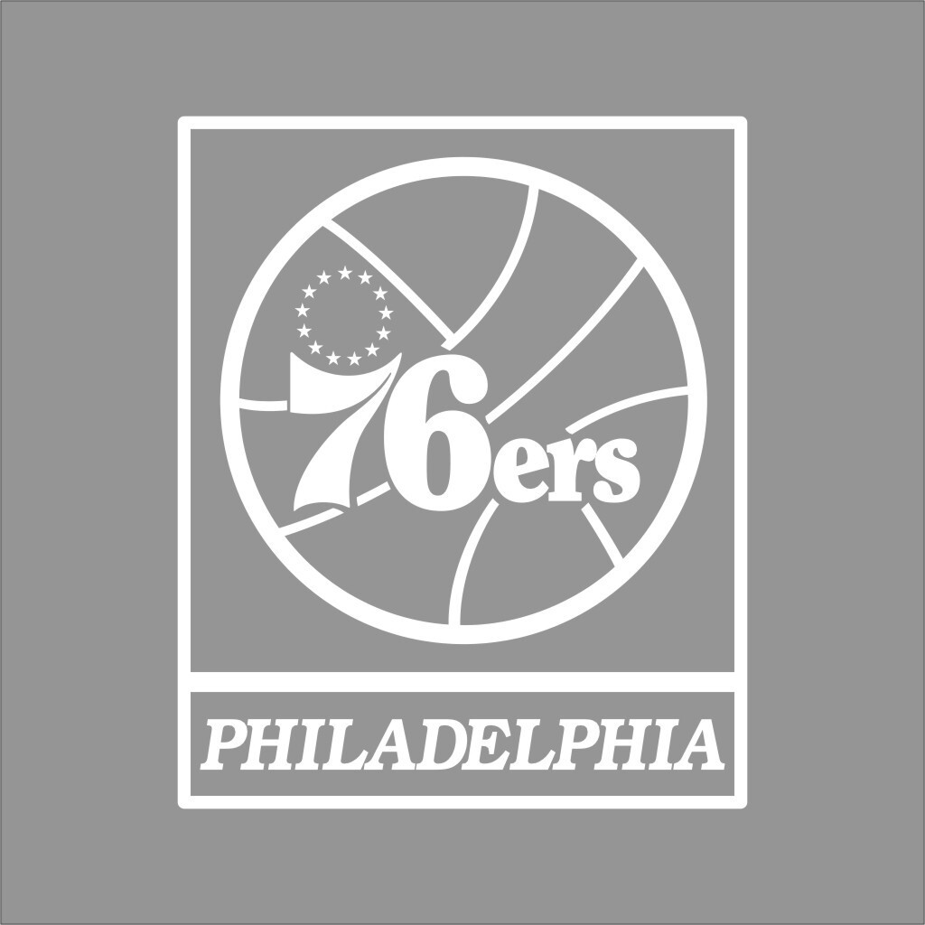 Philadelphia 76ers NBA Team Logo 1 Color Vinyl Decal Window Wall Car