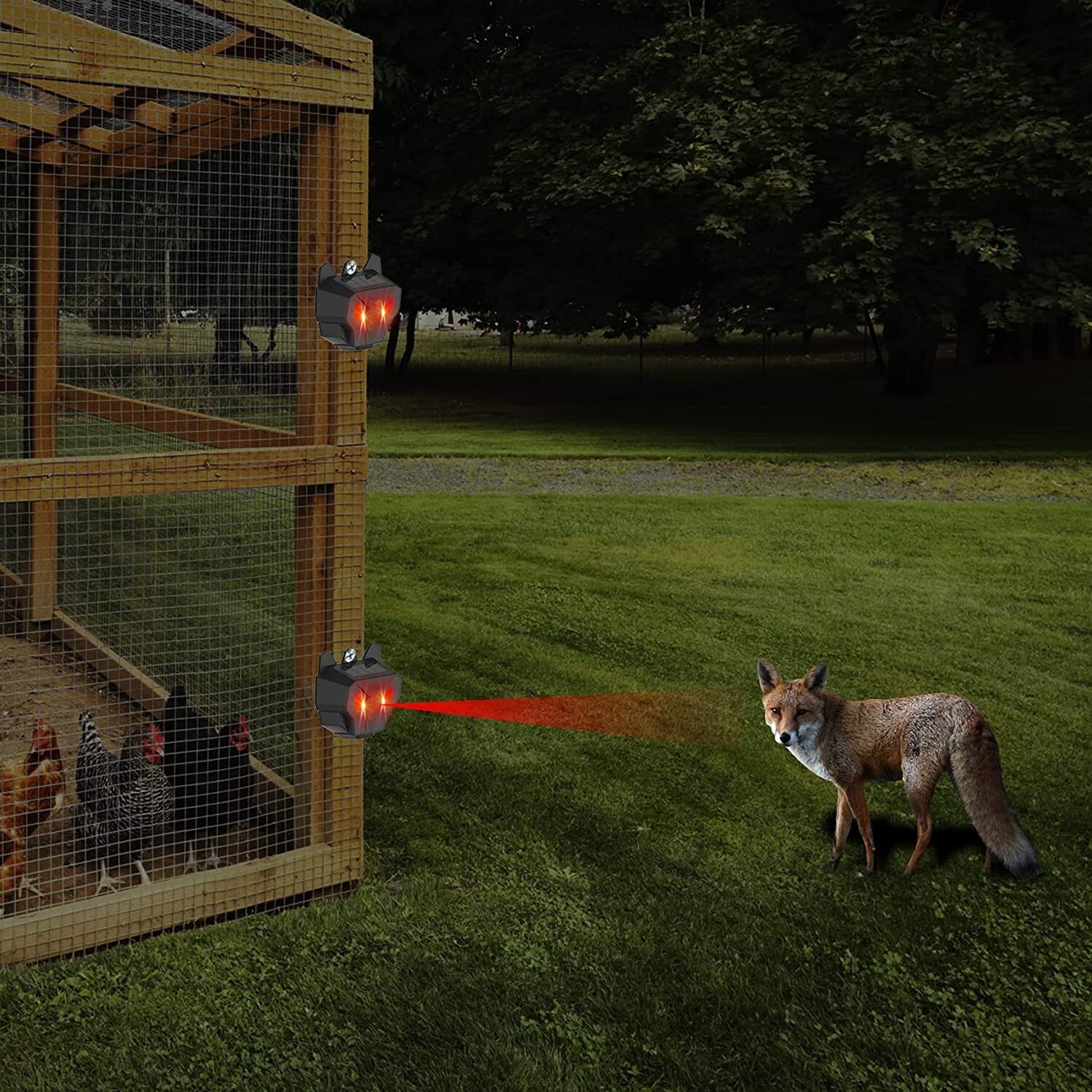 4 X Solar Powered Nocturnal Wild Animal Repeller Bionic Eyes Predator For-Yard