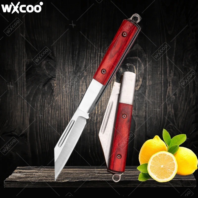 Stainless Steel Folding Fruit Knife Rosewood Handle Pocket Kitchen Knife