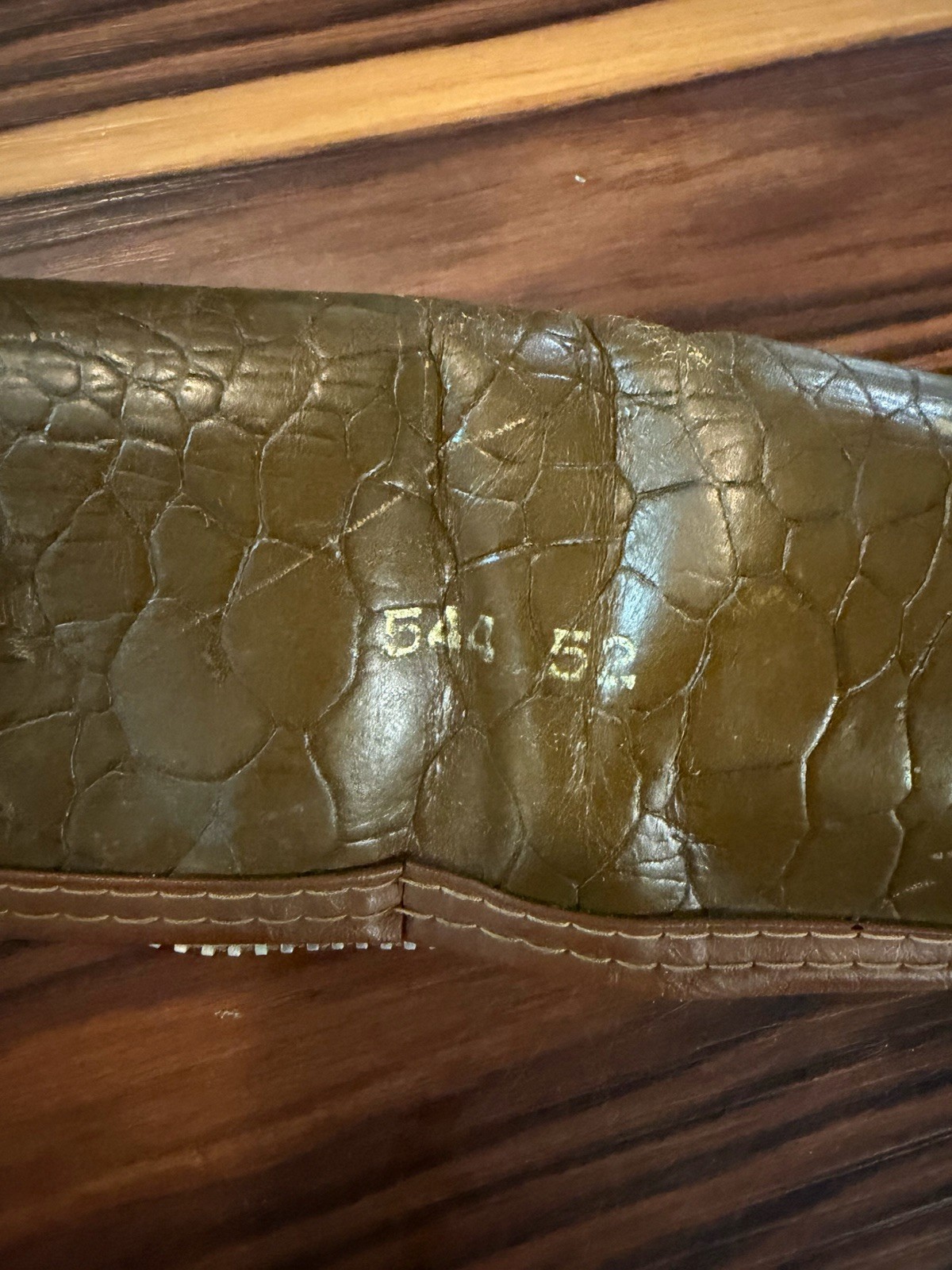 Vintage Rifle Case 52” Long Boyt Crocodile Alligator Pattern Soft Fur Lining