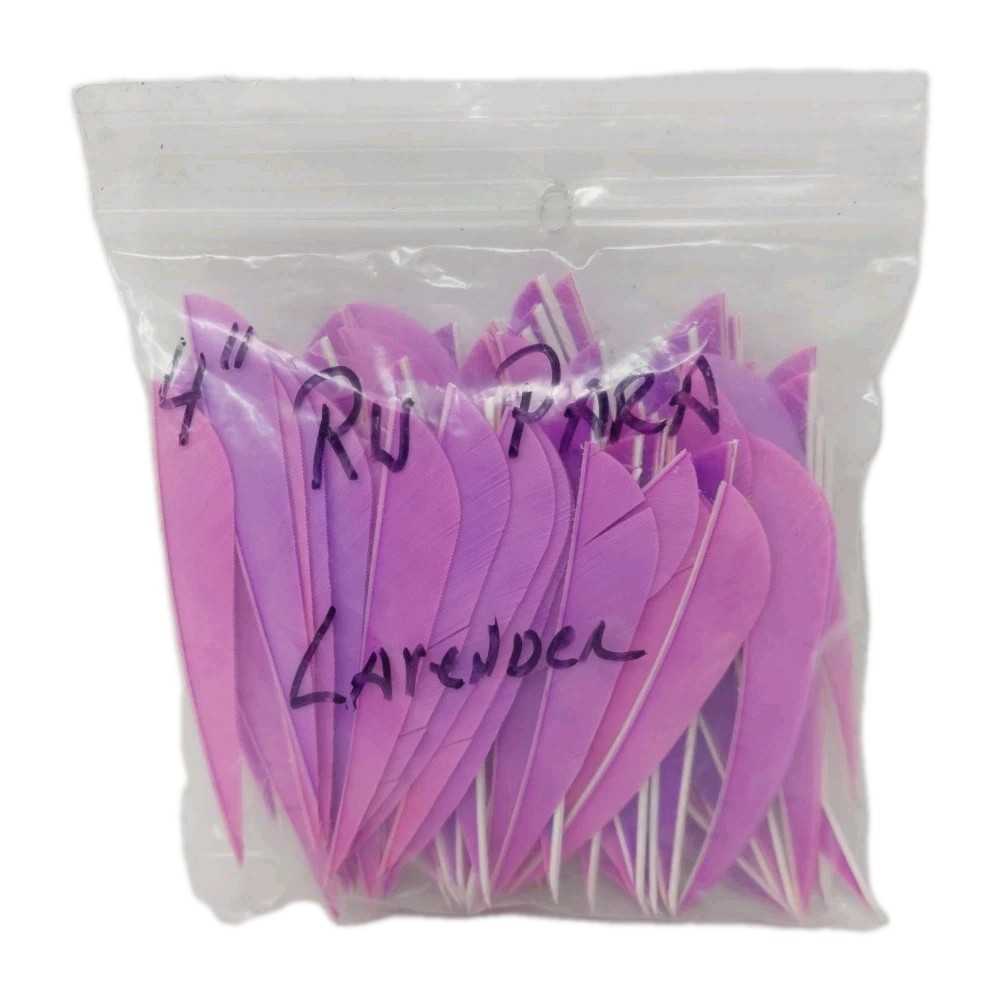 100 Pack Archery Arrow Feathers 4" Right Wing Parabolic Lavender Purple