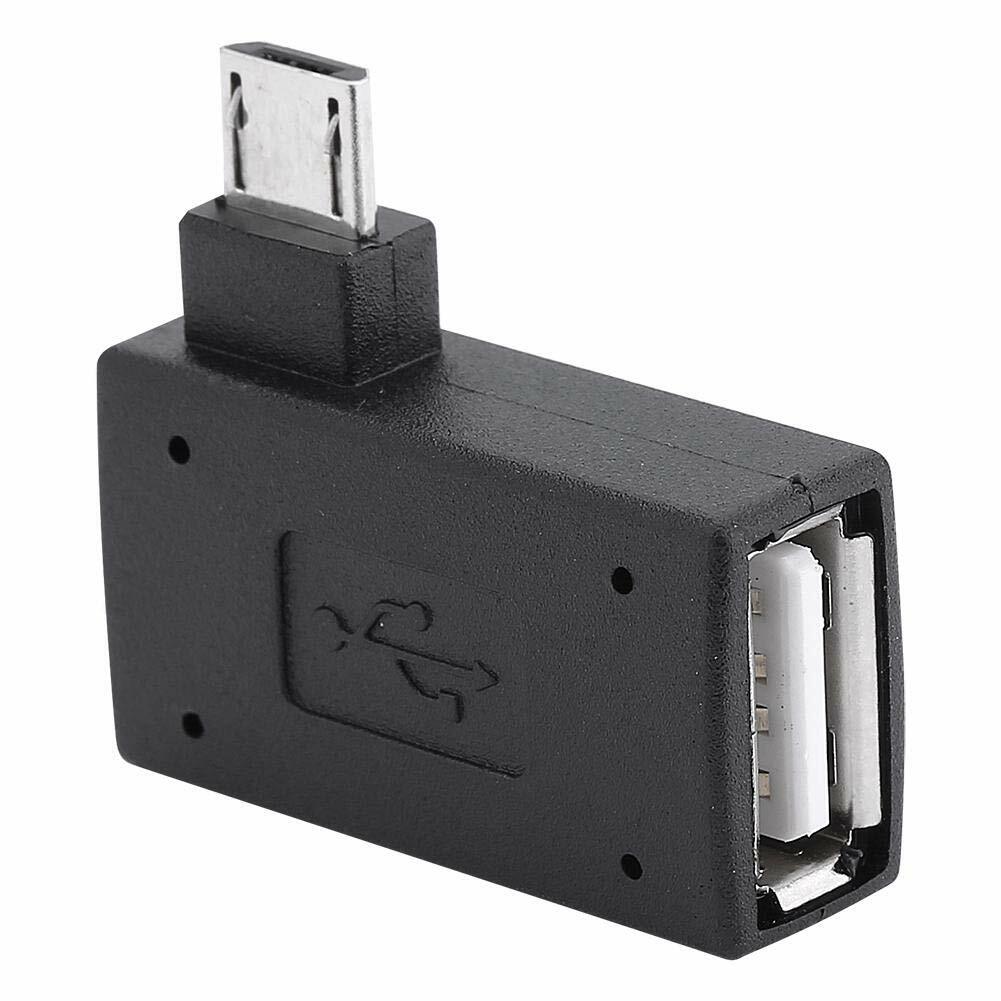 OTG Adapter, 90 Right + Left Angle USB Port Adapter, Micro OTG, 2 Pack