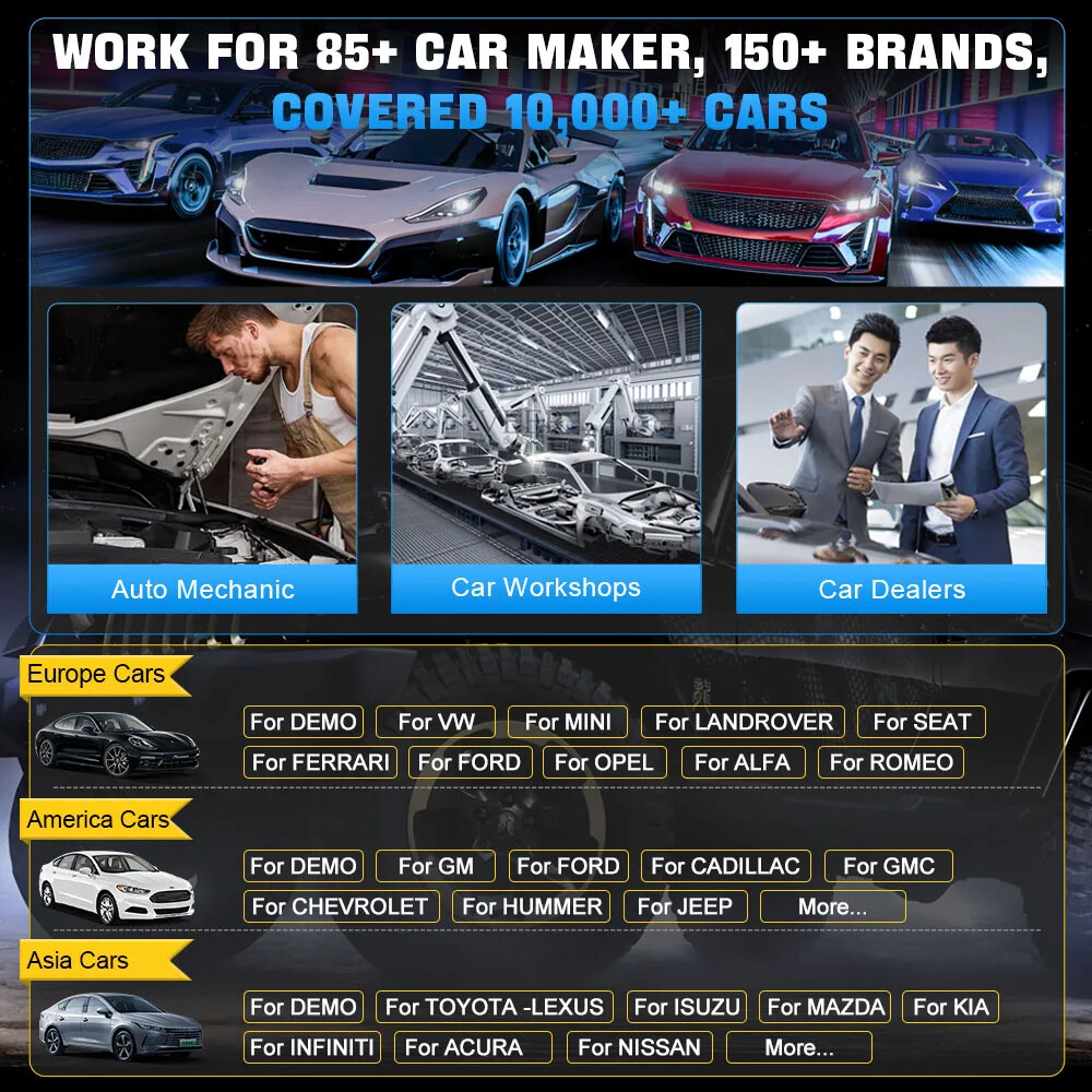 XTOOL USED D7 Auto Full System Diagnostic Scanner Bidirectional K_y Program Tool
