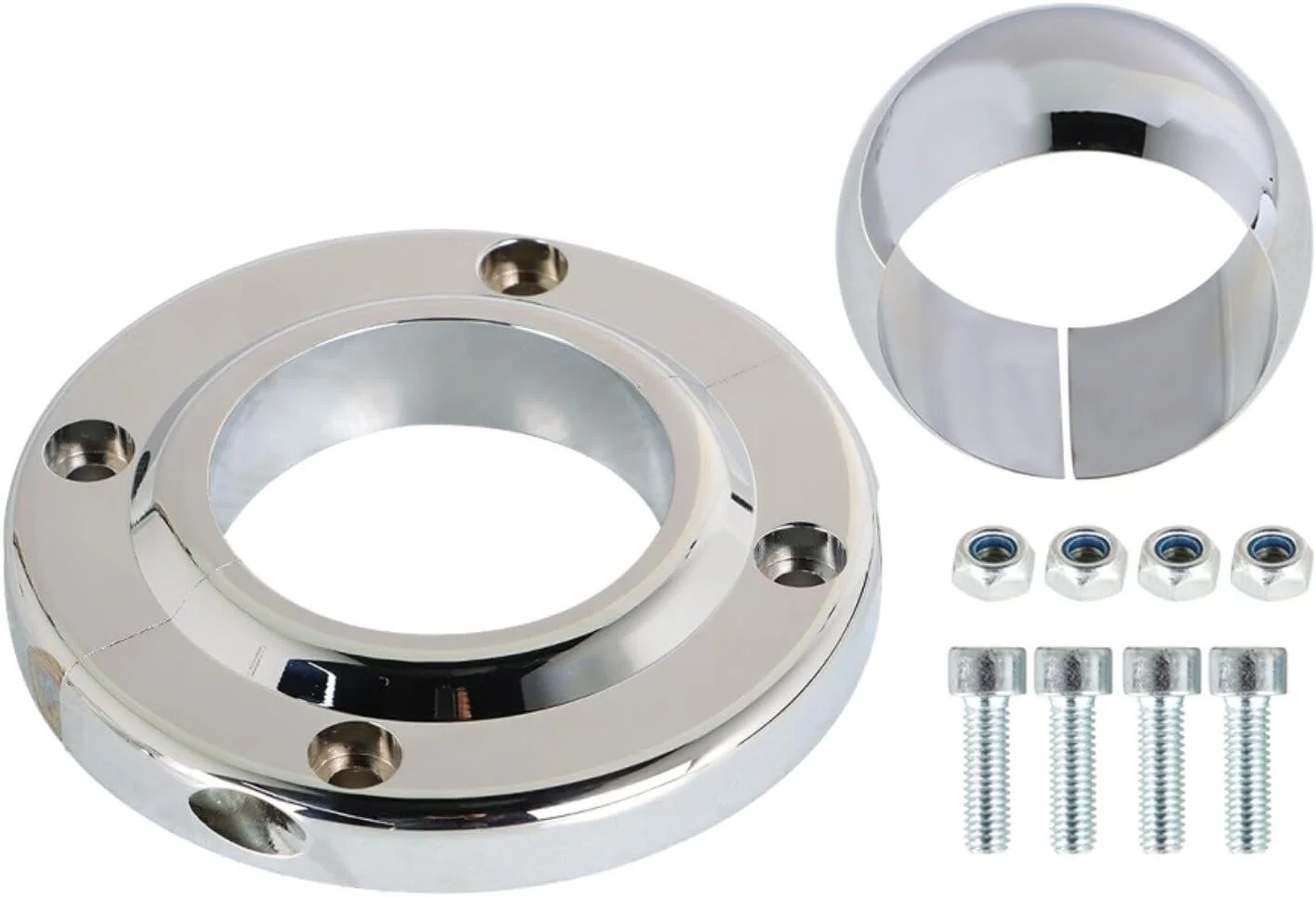 LABLT Chrome Steering Column Floor Mount Replacement for 2 Columns Swivel SBC BB