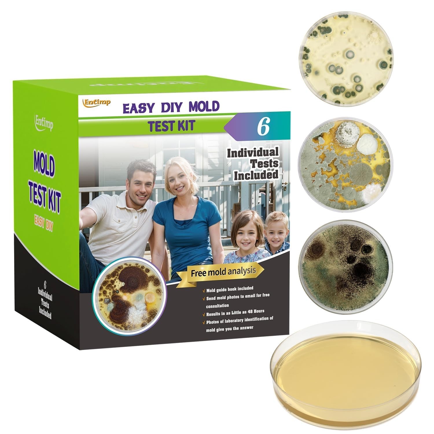 Complete DIY Mold Testing Kit with Free Lab Analysis & Identification Guide
