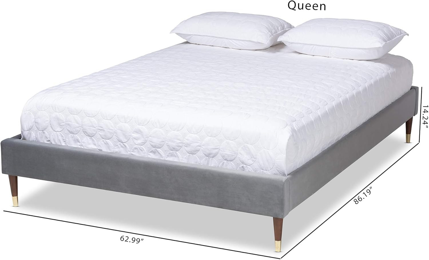 Stylish Gray Double Bed Frame by for Modern Bedrooms