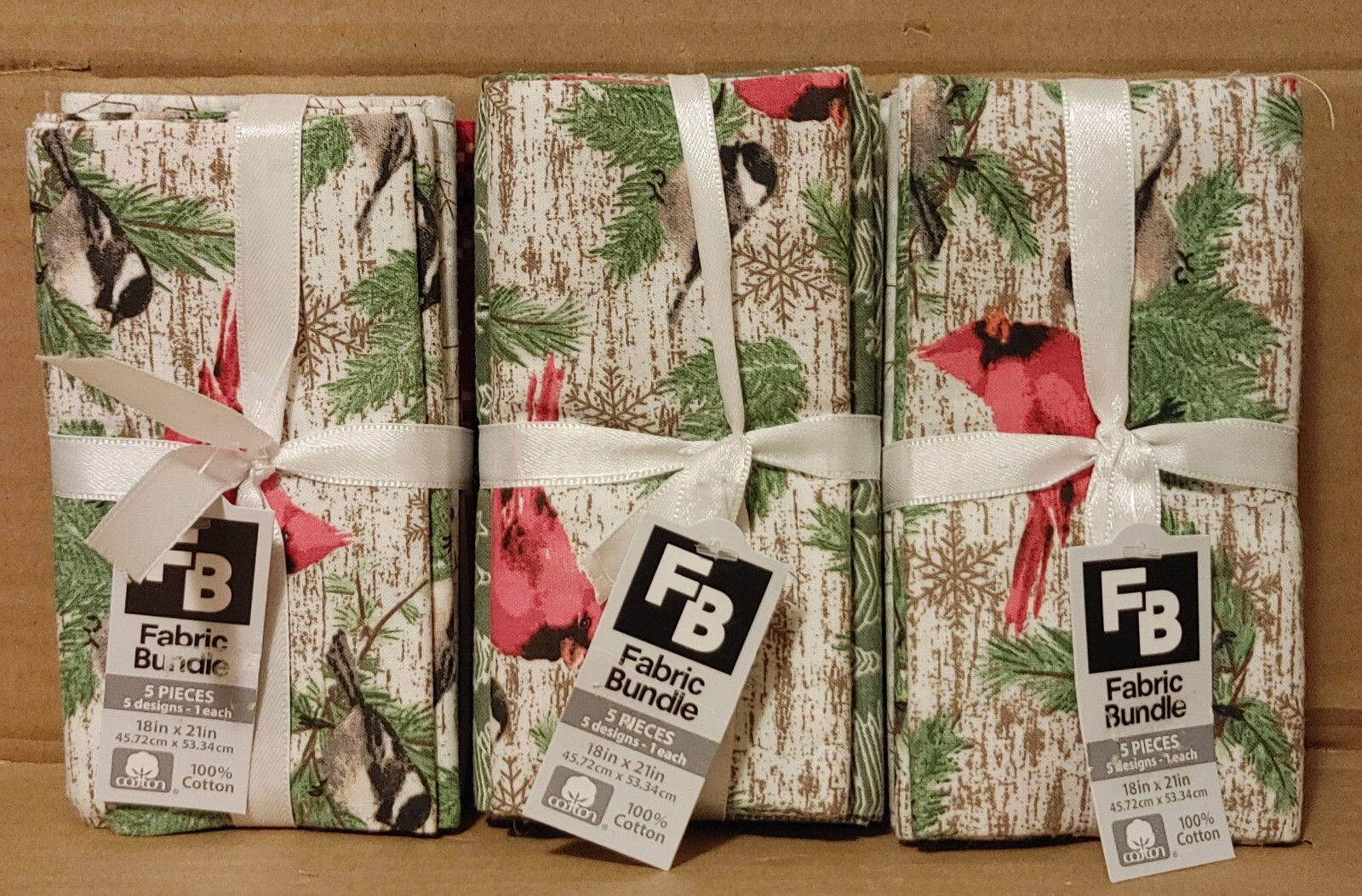 3 Fat Quarter Bundles by JoAnn Stores, Comfort & Joy - 15 Pcs - 18"x21"