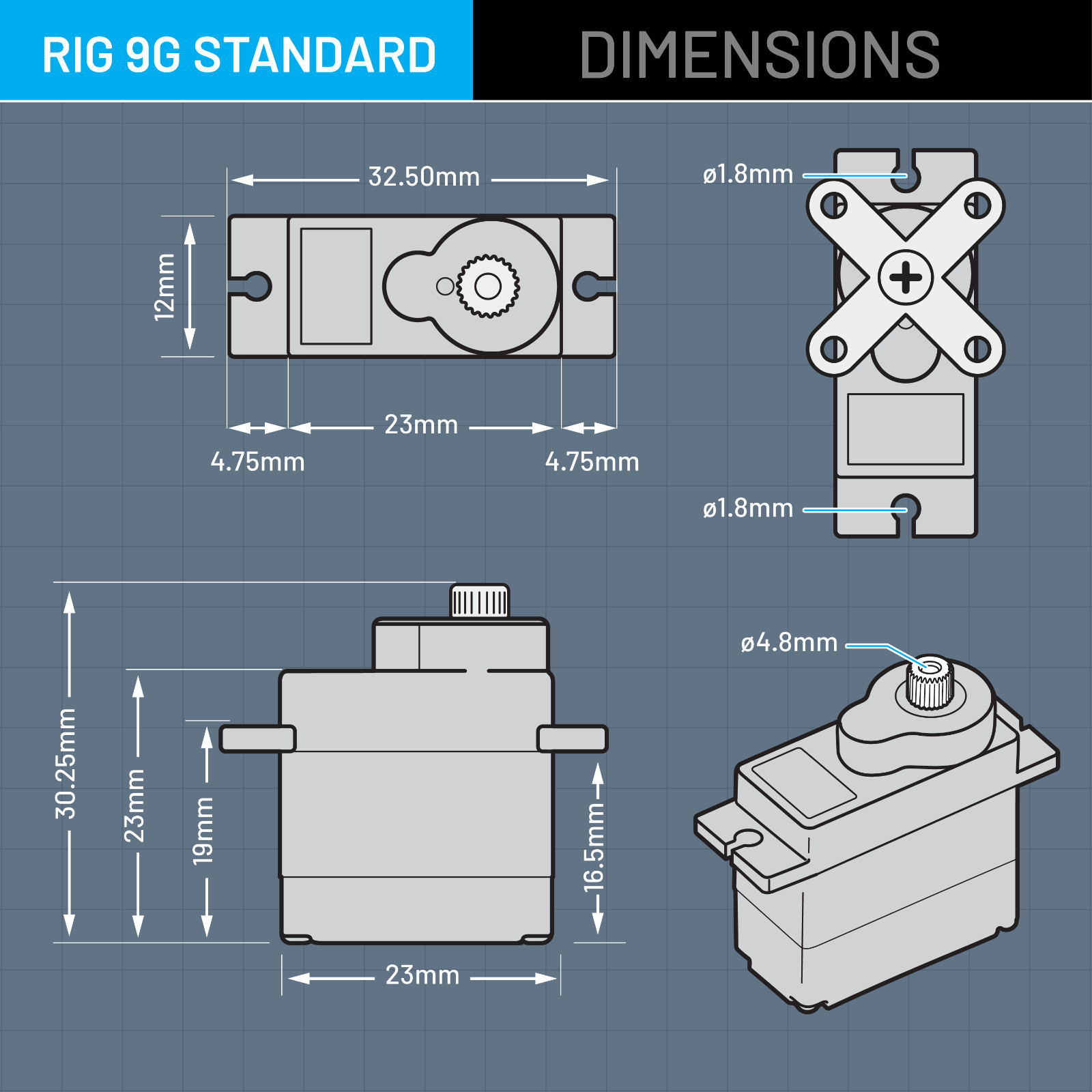 RIG 9G (9.8g) Mini Servo