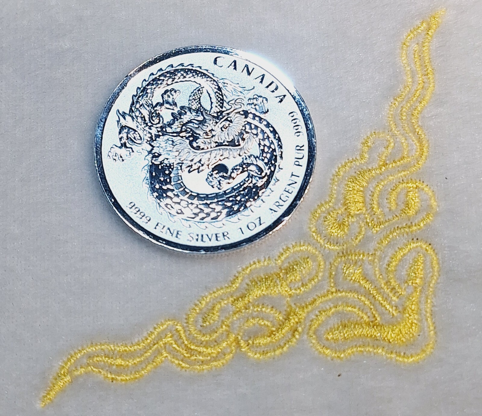 Brilliant 2019 Canadian 5 Dollar 1 Oz Silver Lucky Dragon High Relief Coin ++