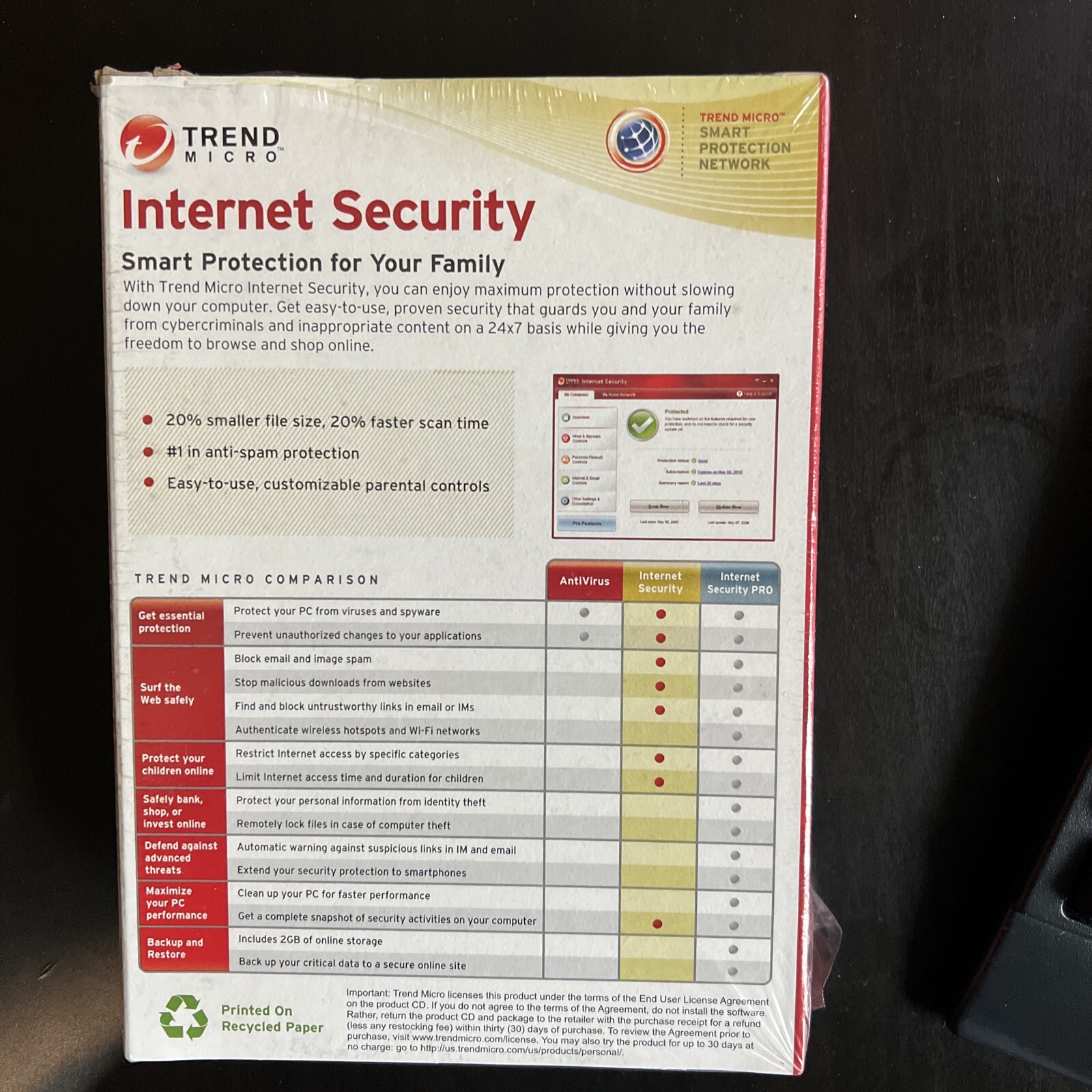 New! Trend Micro Internet Security 2010 - 1 PC license