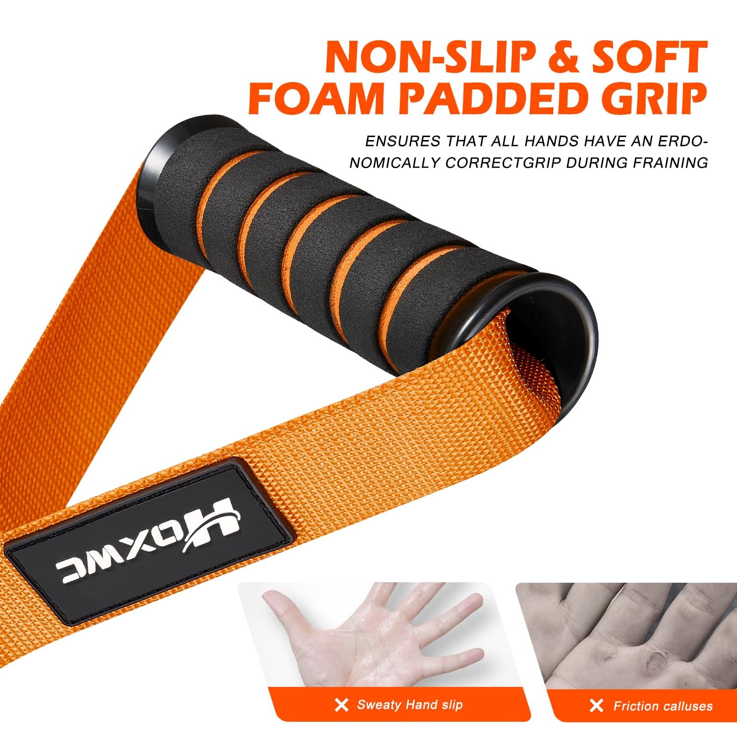 HOXWC Cable Handles Gym Equipment, Heavy Duty Resistance Band 1-Orange