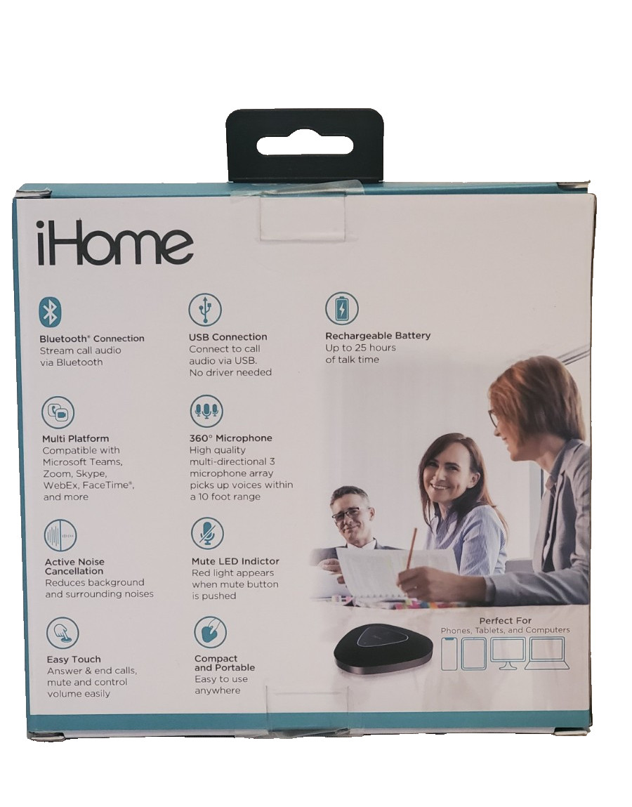 iHome CALLBOOST- 3-Mic Conference Speakerphone -Bluetooth