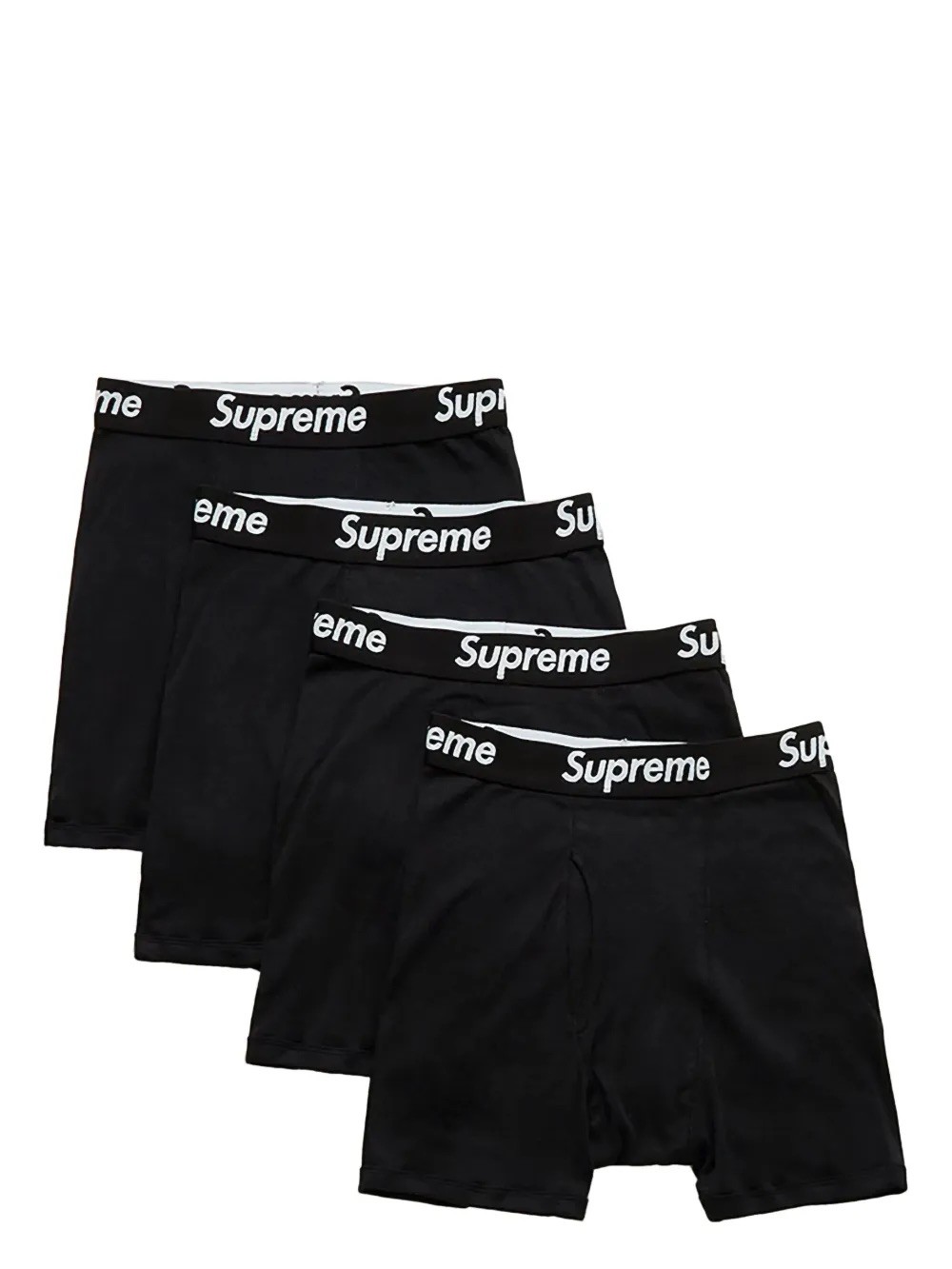 NEW Supreme X Hanes Boxer Briefs 4 Pack Black Medium