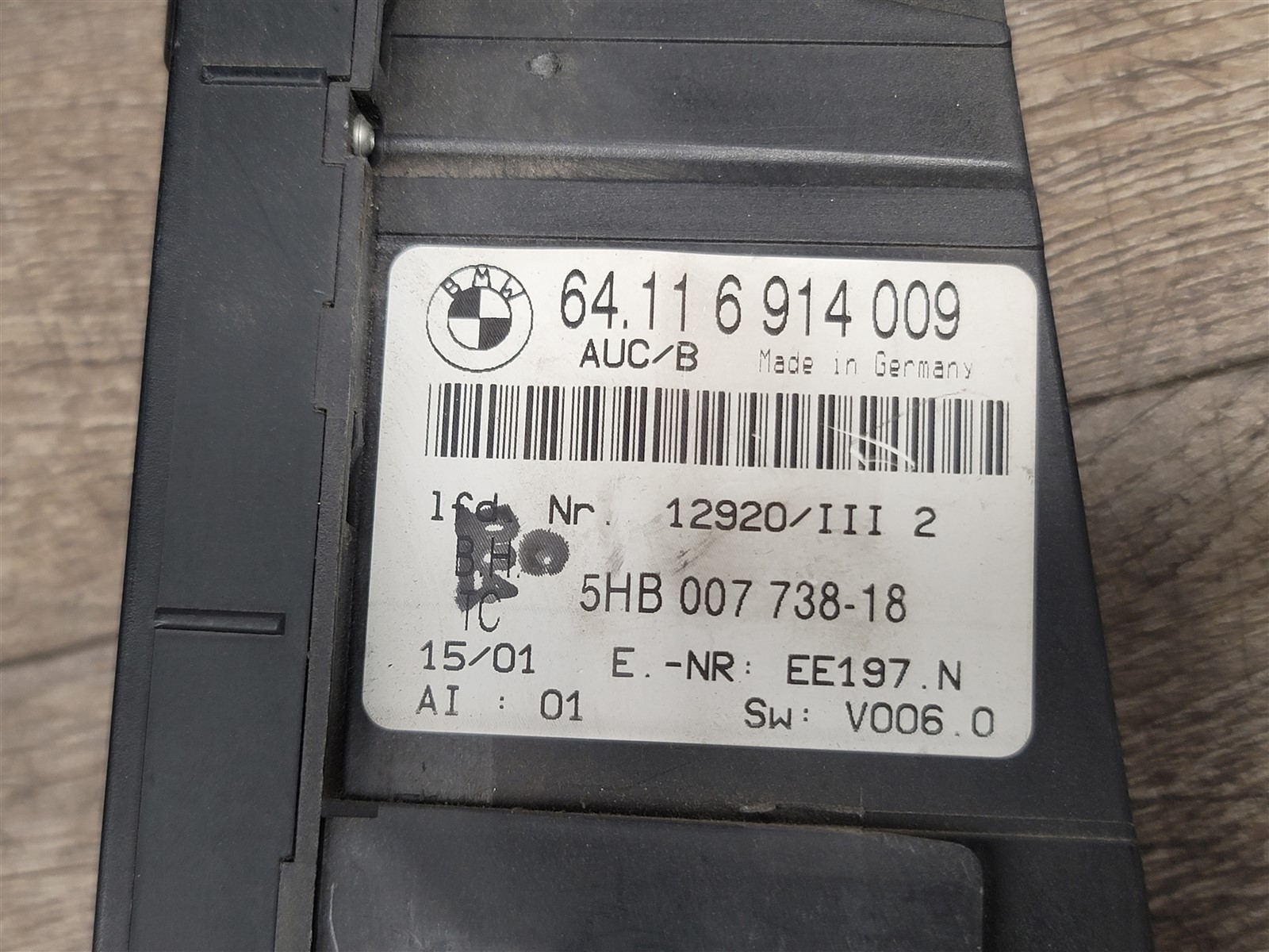 BMW E46 OEM AC HEATER CLIMATE TEMPERATURE CONTROL SWITCH