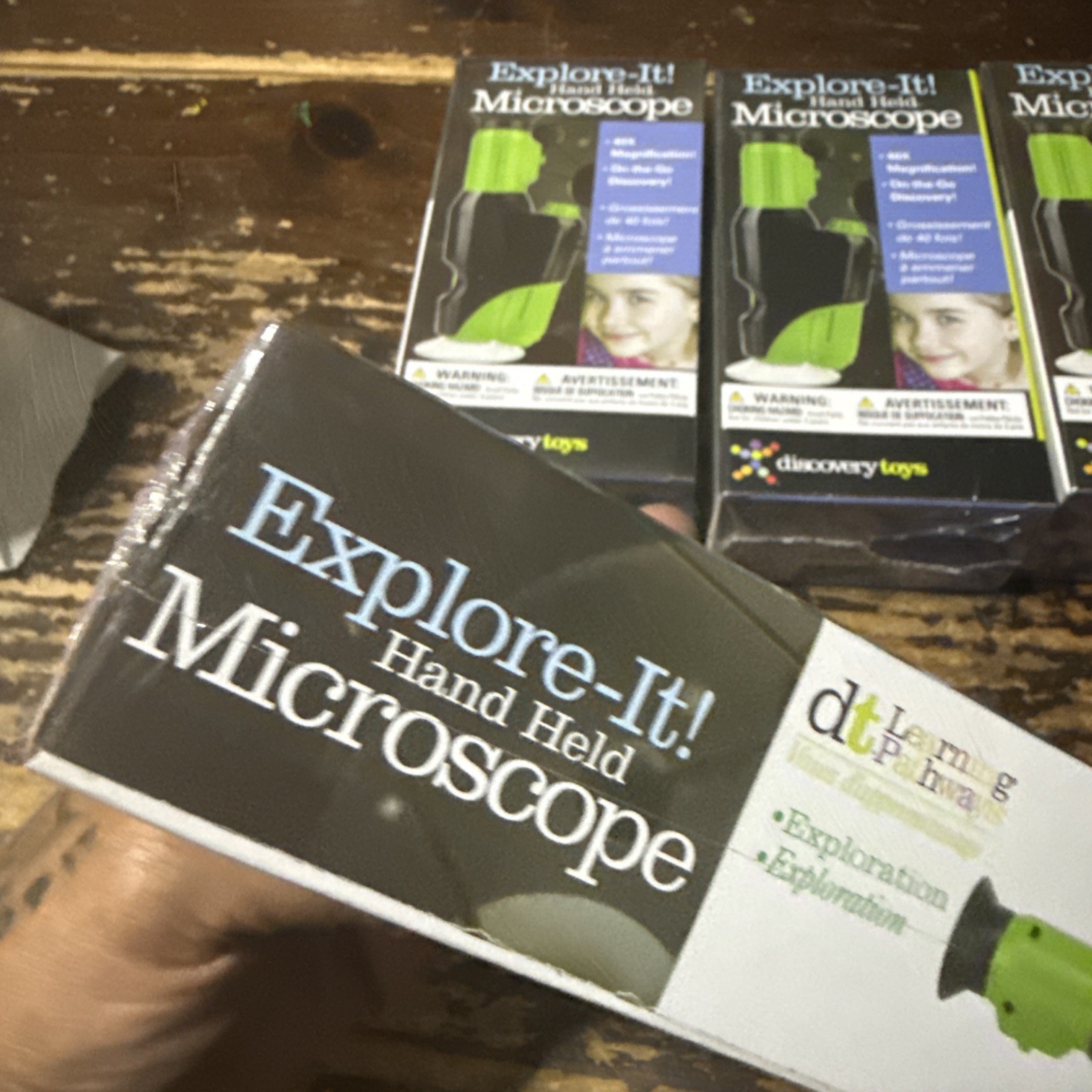 Explore IT! Hand HELD 40X Magnification LED Toy Microscope for Kids, STEM & Educ