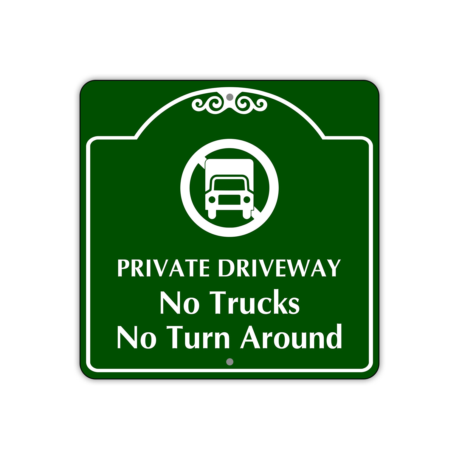 Private Driveway No Trucks No Turn Around 12"x12" Warning Notice Metal Sign