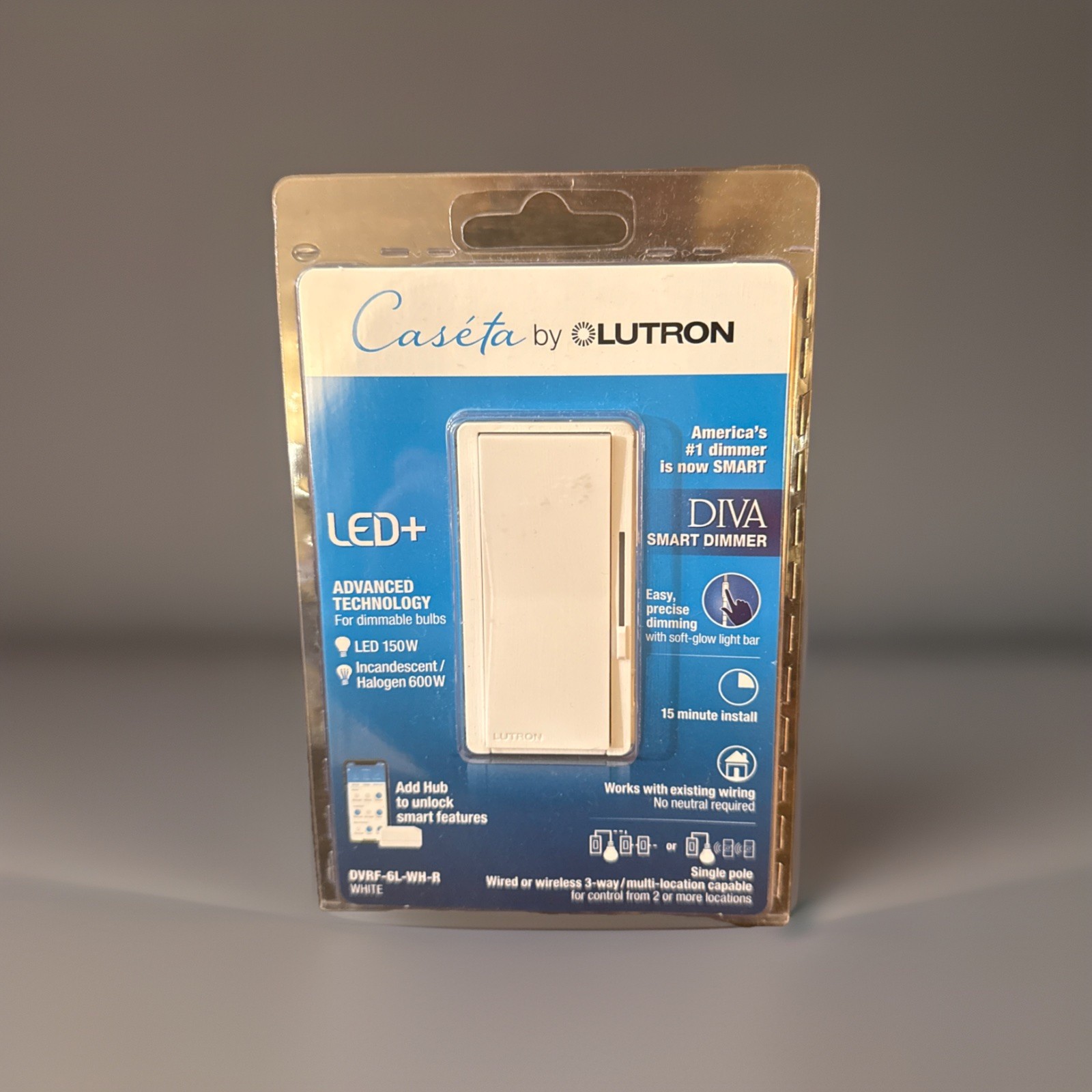 LUTRON  DIVA Smart Dimmer  LED+ White  (DVRF-6L-WH-R)  *NEW*