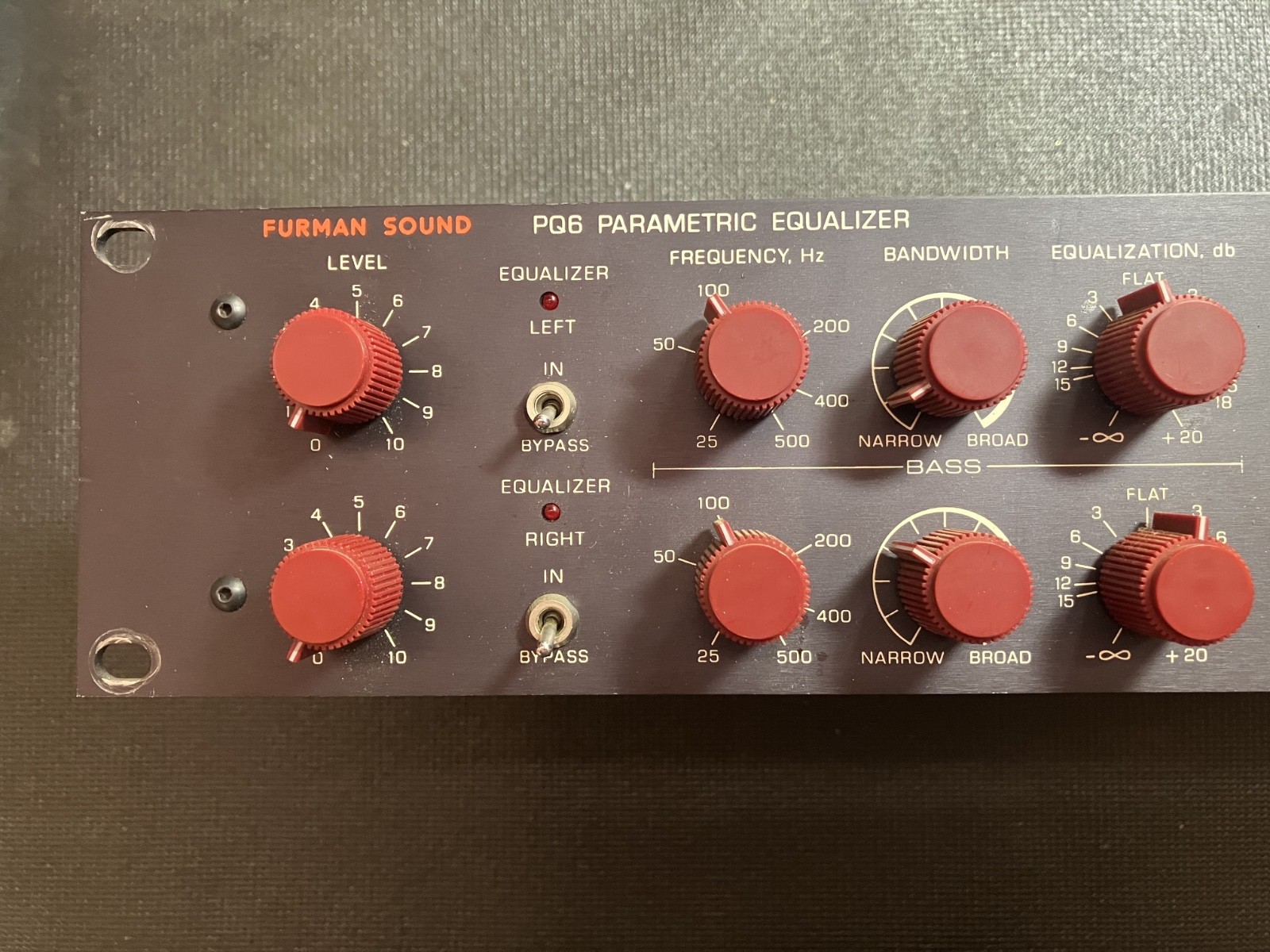 FURMAN SOUND PQ-6 VINTAGE PARAMETRIC EQUALIZER with original manual