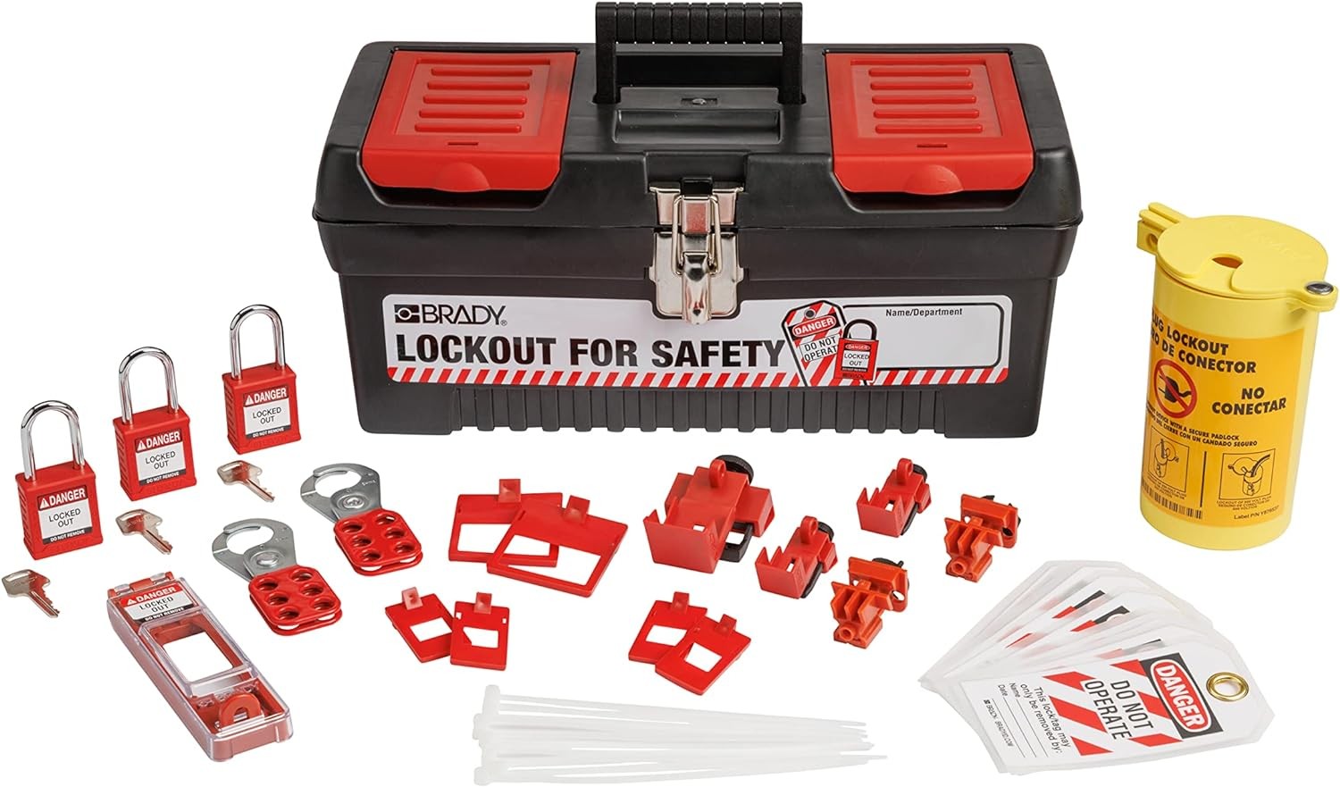 Brady 153670 Lockout Tagout Kit - Universal Circuit Breaker Lockouts  3 Padlocks