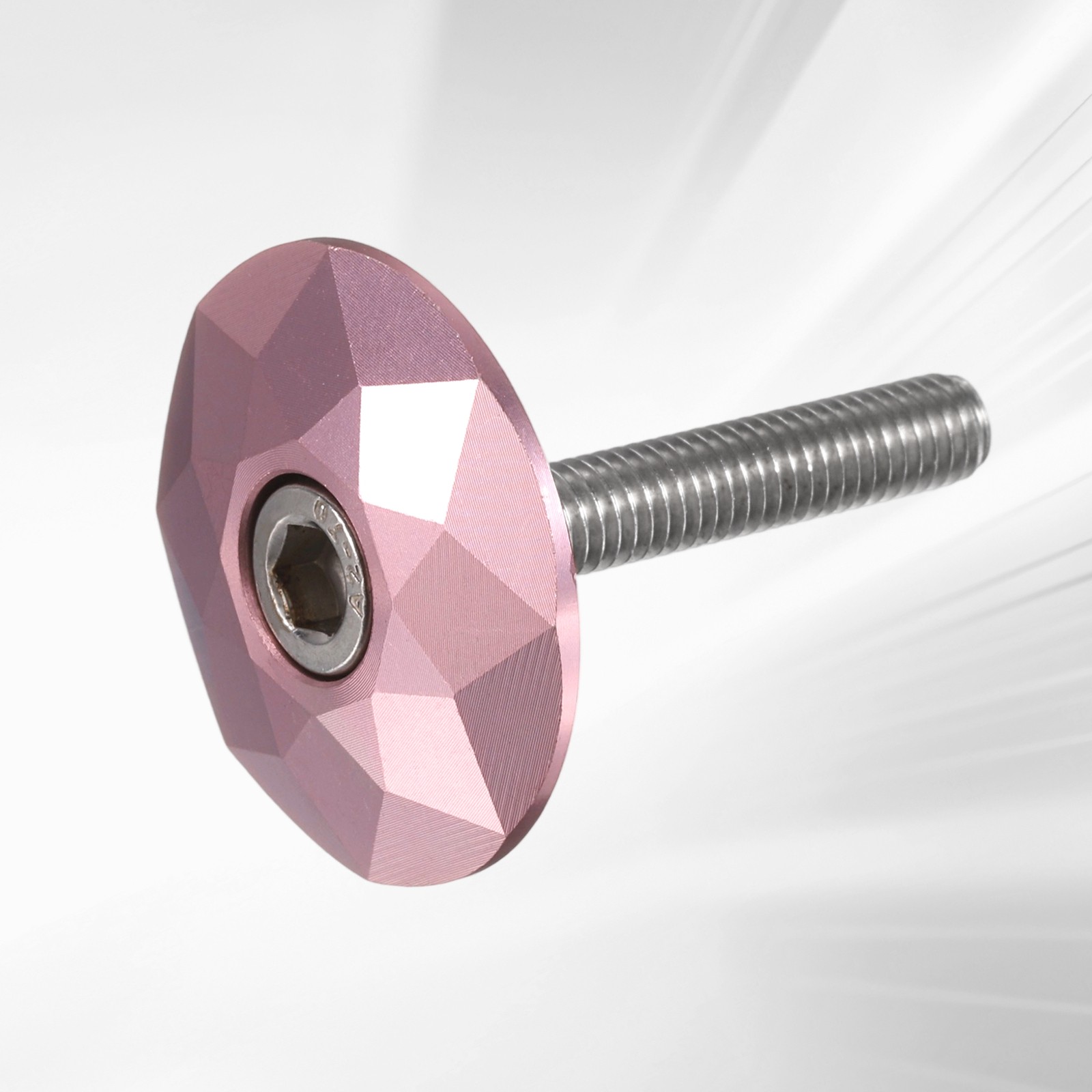 Bicycle Headset Stem Top Cap 1-1/4" OD with M6 Bolt Pink