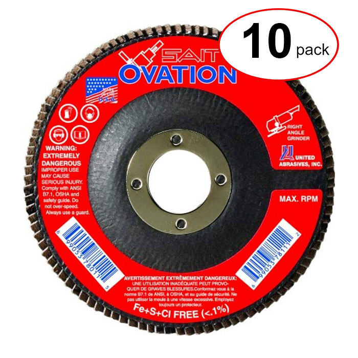Sait 78108 - 4-1/2" X 5/8-11 Ovation Flap Disc 60G -  (10Pack)