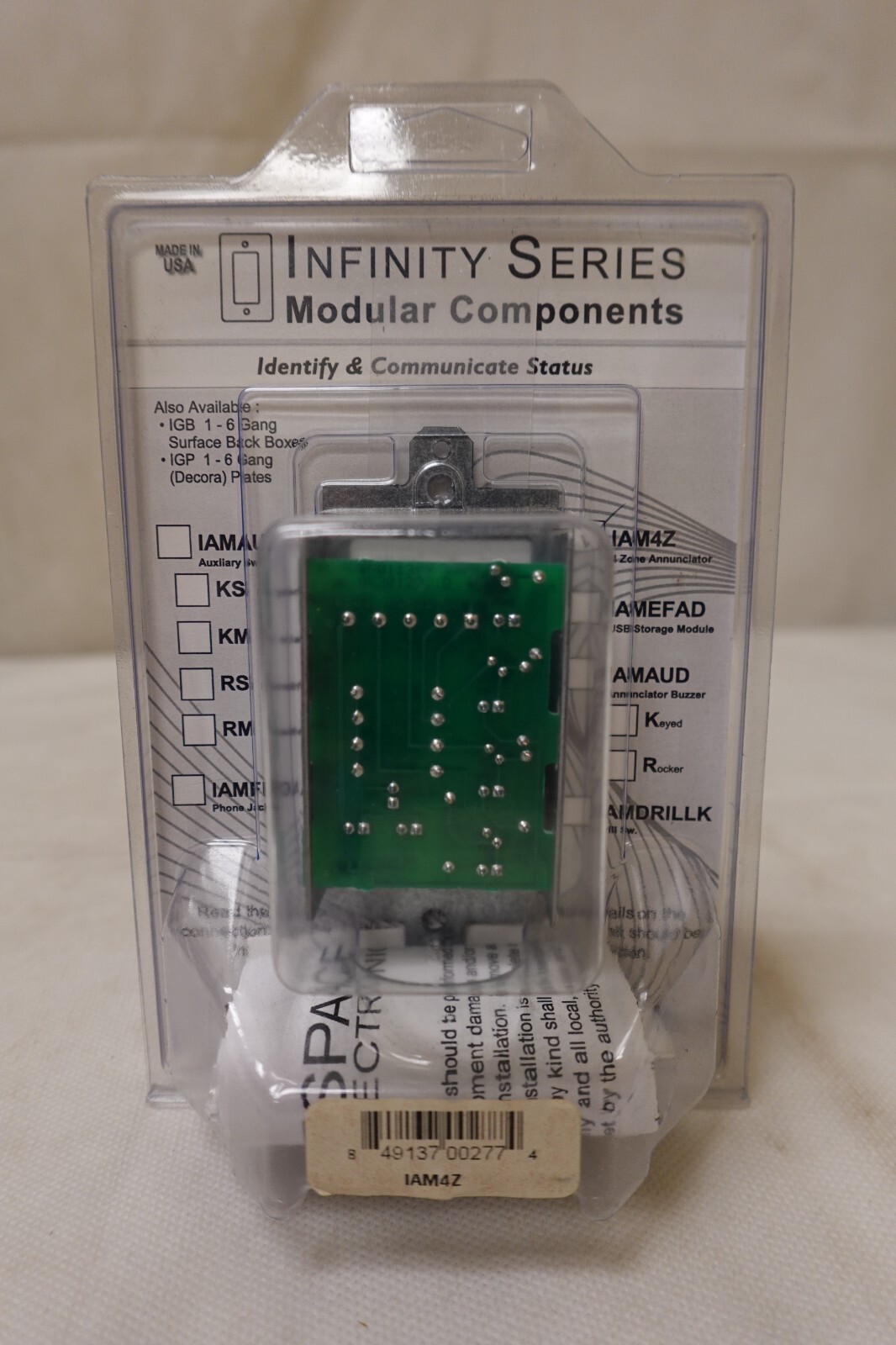 Space Age Electronics - Fire Alarm 4-Zone Annunciator Module IAMZ / IAM4Z