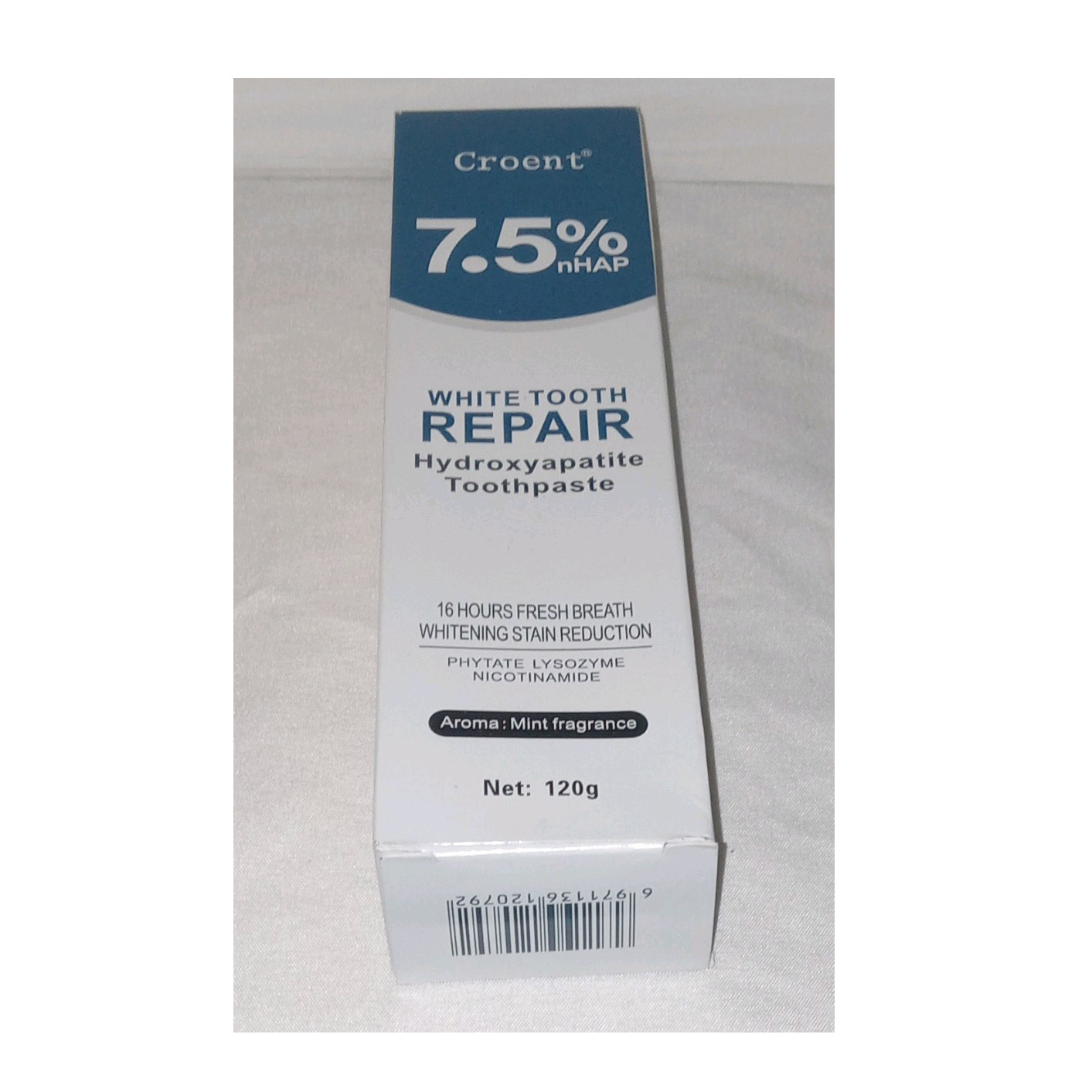 Croent Hydroxyapatite Whitening Toothpaste 7.5% nHAP Mint 120g