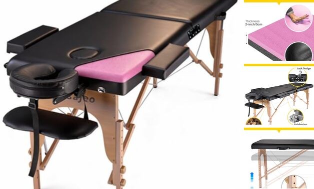 Professional Massage Table Portable Massage Bed for Spa Salon Tattoo 2-SECTION