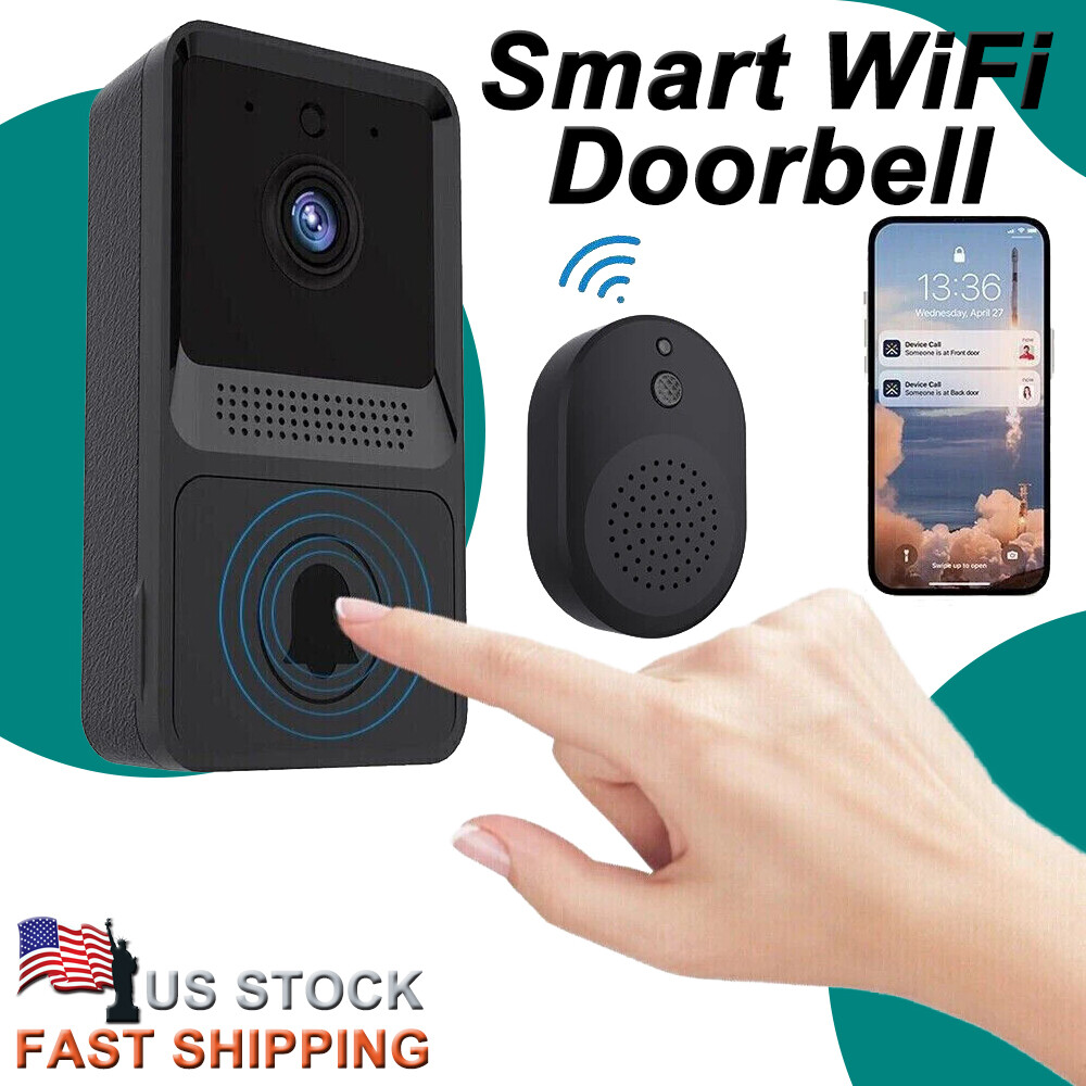 Smart Wireless WiFi Doorbell Intercom Video Camera Door Ring Bell Chime Security