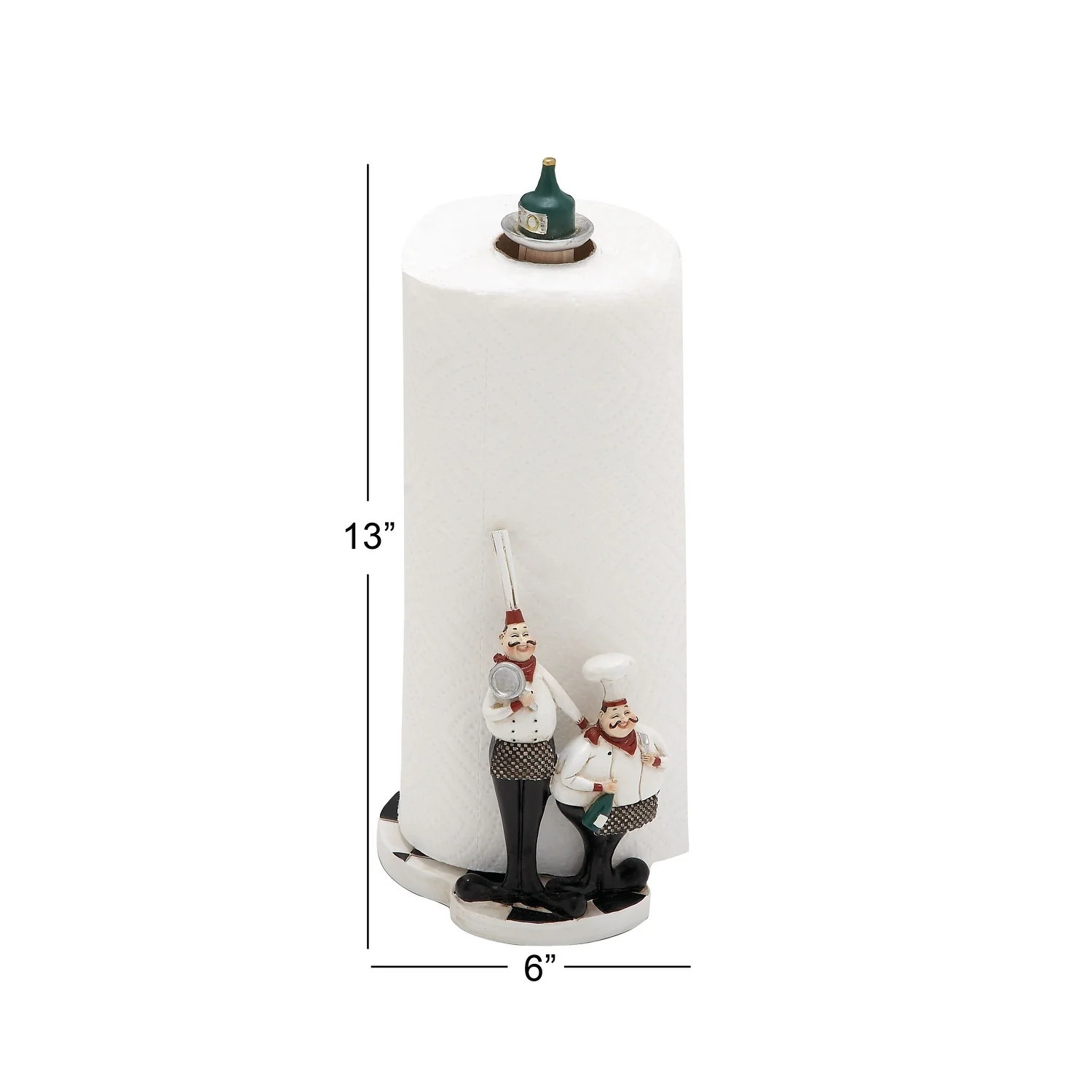 White Polystone Chef Paper Towel Holder - Small