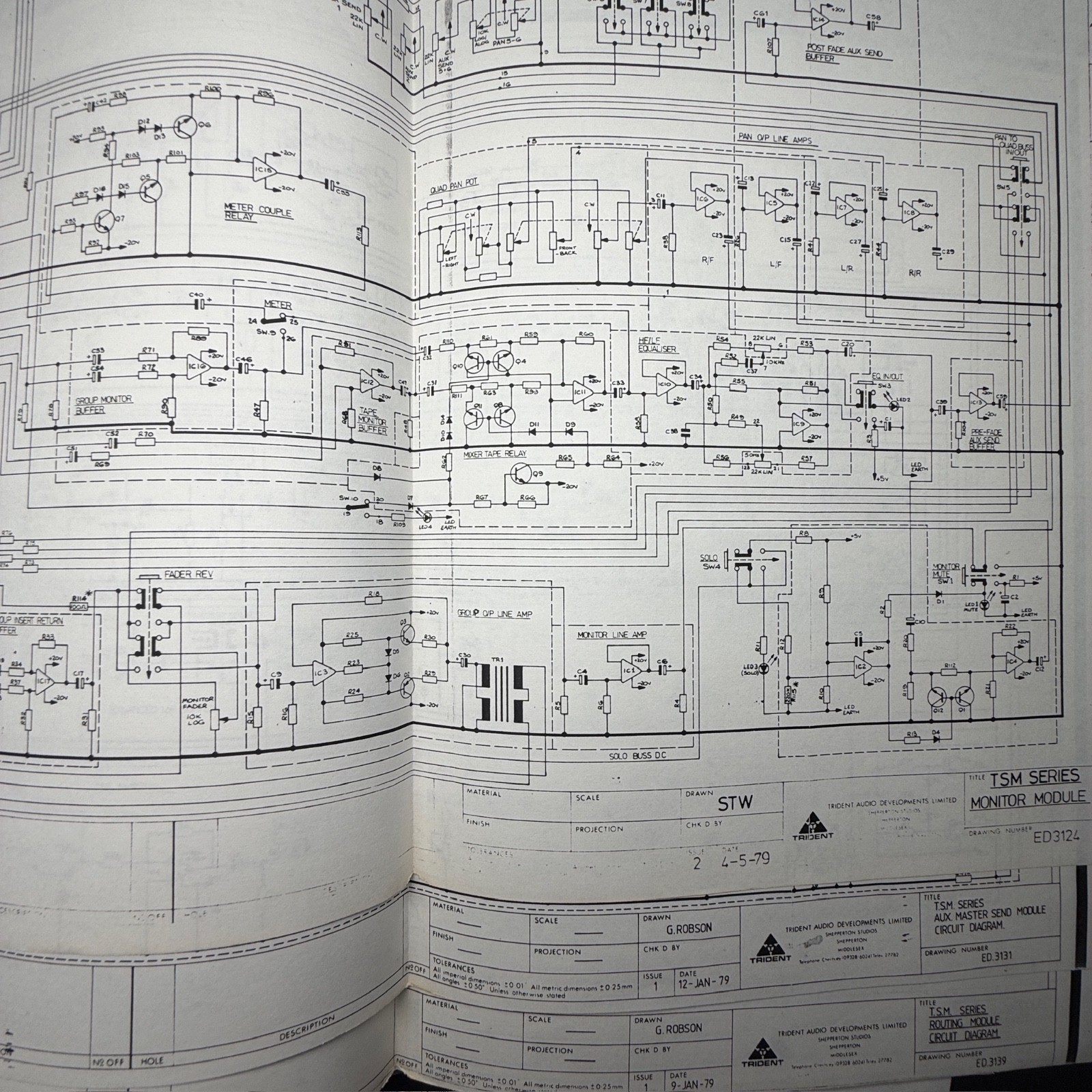 VINTAGE TRIDENT TSM SERIES SCHEMATIC DIAGRAM COPIES