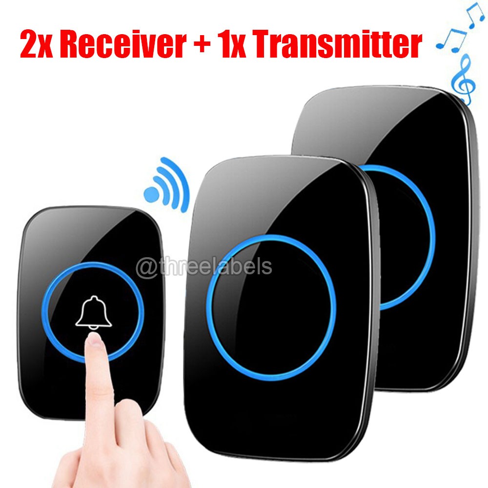 Wireless Doorbell Chime Waterproof Plugin Receiver Adjustable Volume 1000FT Kit