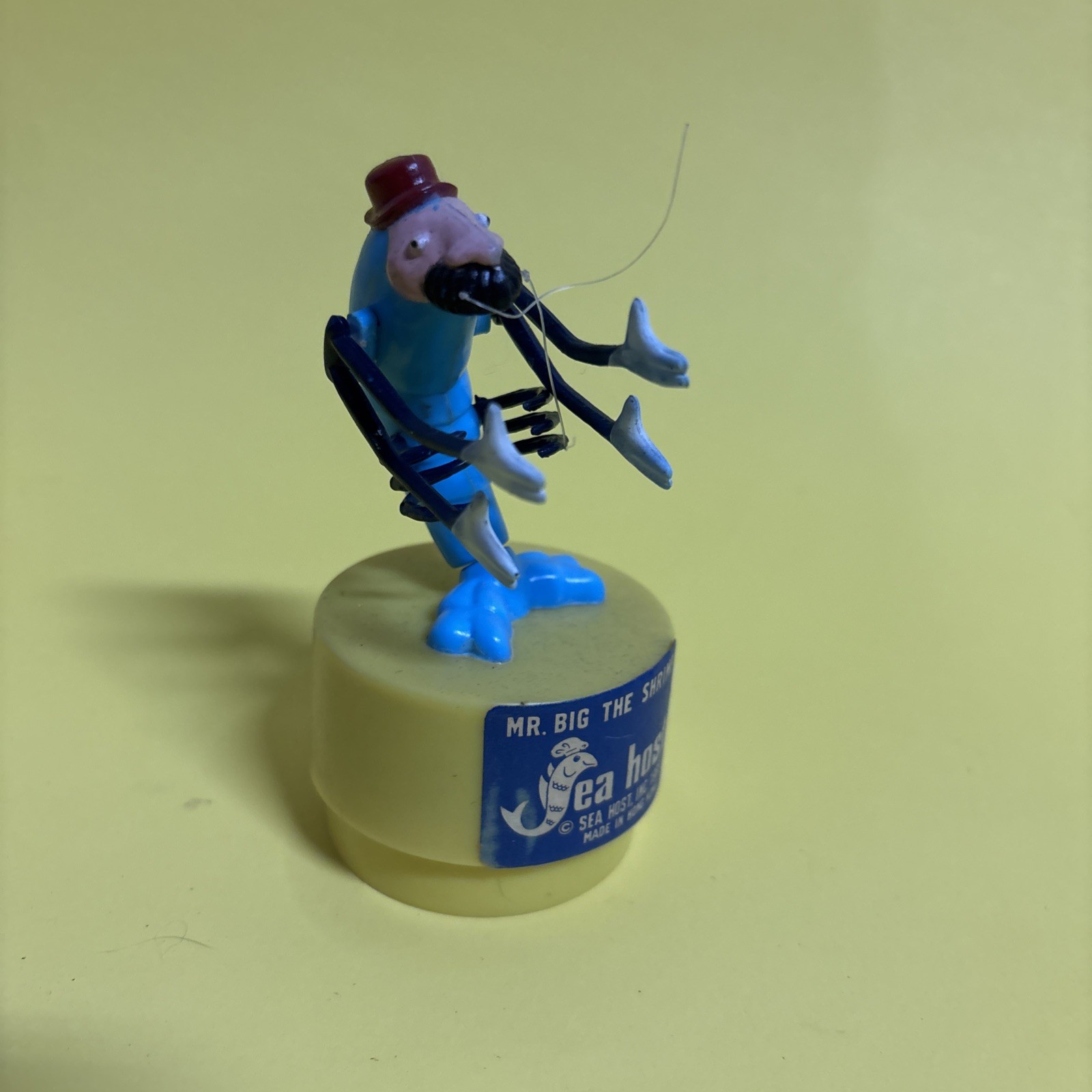 1969 SEA HOST Push Puppet Restaurant Vtg Figure RARE Promo Toy Mr Big The Shrimp