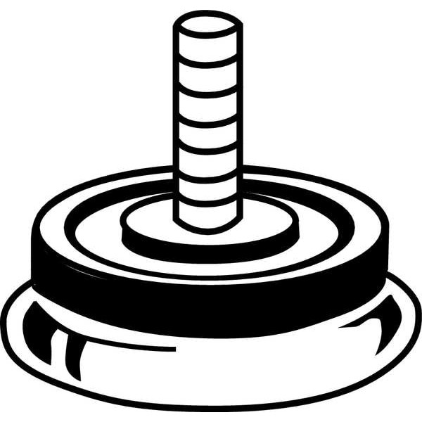 Leveling Glides, Screw-In, Rd, 1-1/4", Pk24, 9451