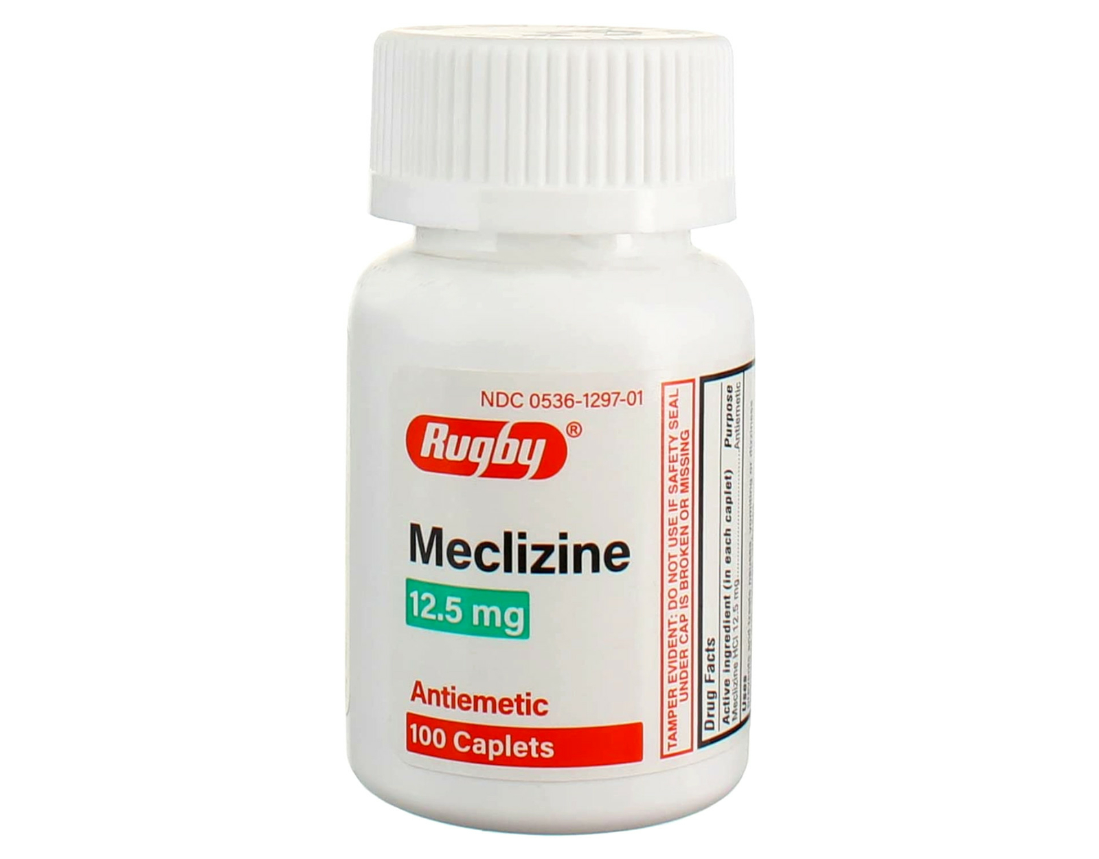 Rugby Meclizine 12.5mg Motion Sickness Caplets, 100 Count