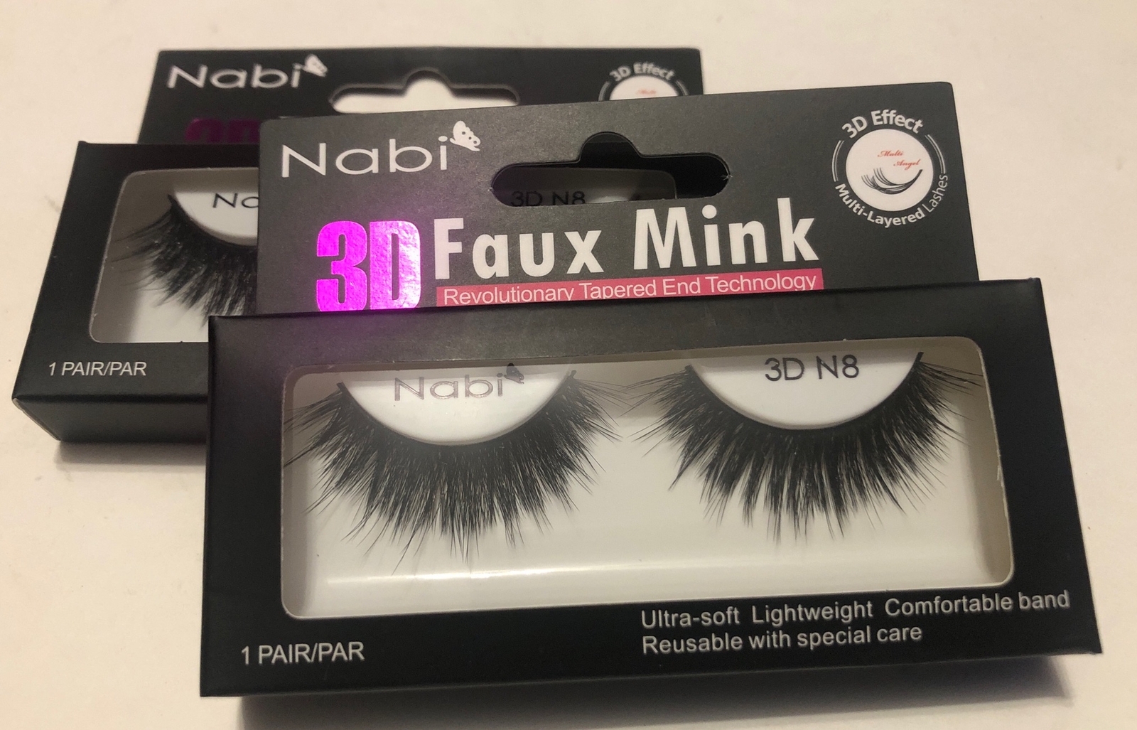 (Lot Of 2 Pair) False Eye Lashes 3D Faux Mink Nabi 3D N8 Reusable Beauty Fashion