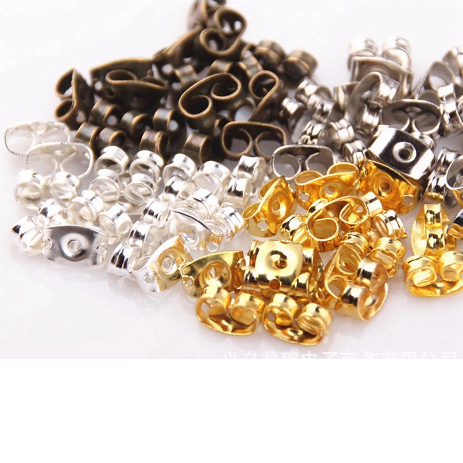 500Pcs Ear Earwires Studs Back Stoppers 4X6mm Earring Making Findings