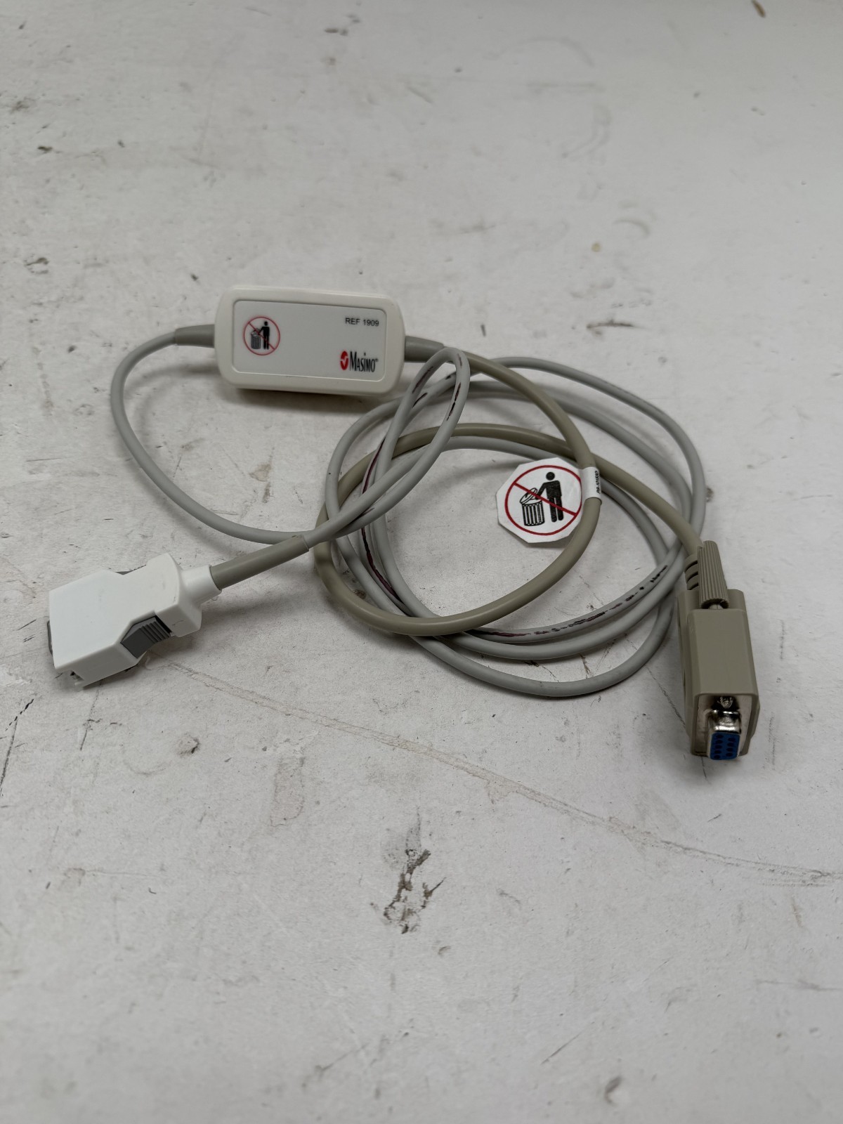 MASIMO PRONTO HANDHELD DEVICE SERIAL DATA SpO2 CABLE REF: 1909 Free Shipping