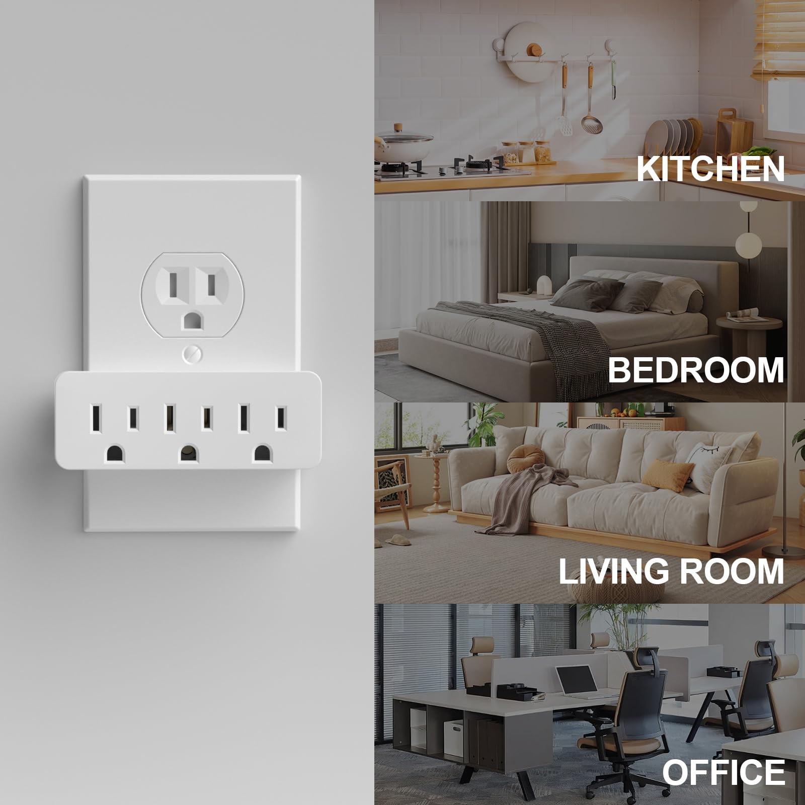 oviitech 3 outlet adapter extender 2 pack