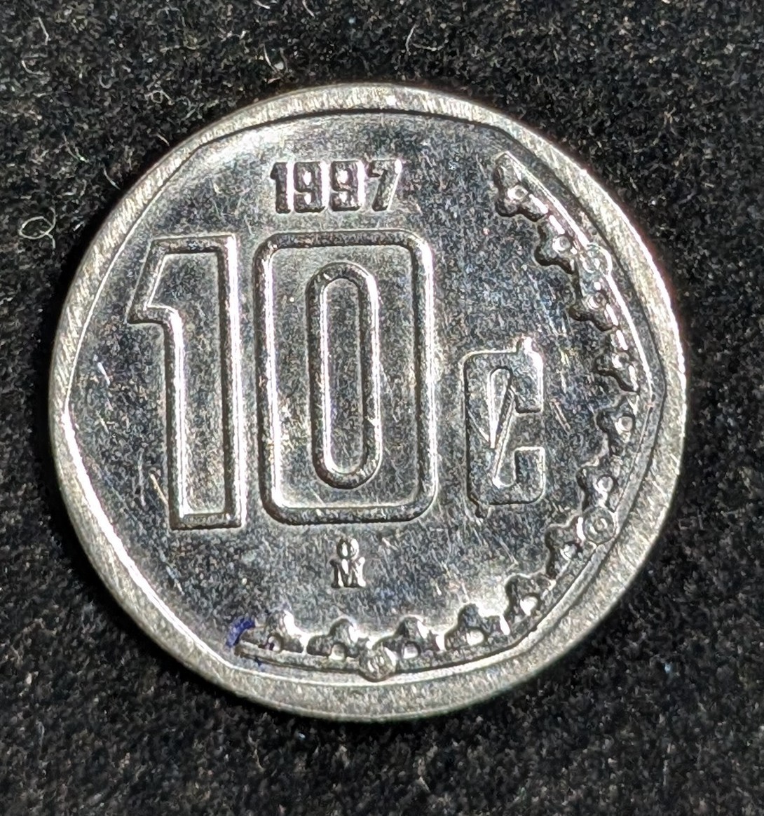 1997 Mexico 10 Centavos Brilliant Uncirculated UNC KM# 547
