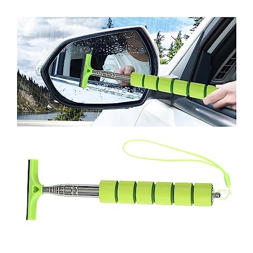 AICEL Car Side Mirror Squeegee - Rearview Mirror Wiper with Telescopic Green